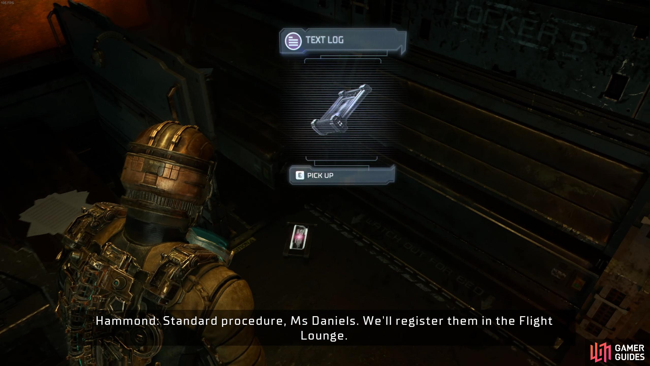 You'll find the Background Request log inside the USG Kellion ship, where you start the chapter.