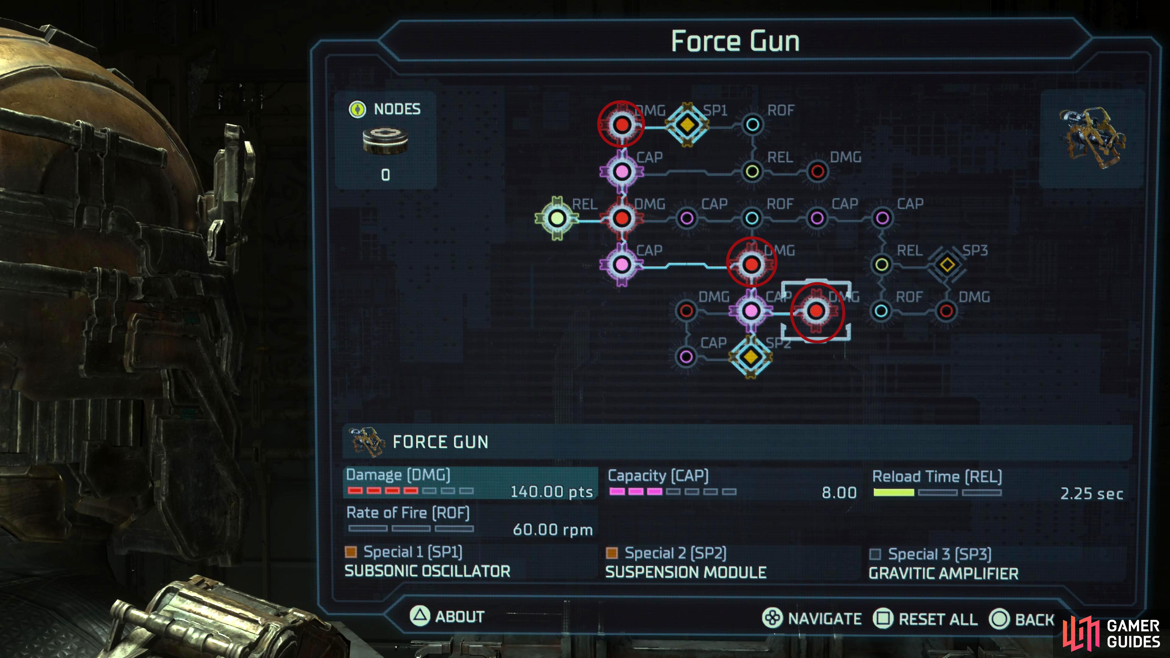 Prioritize Damage when upgrading the Force Gun.