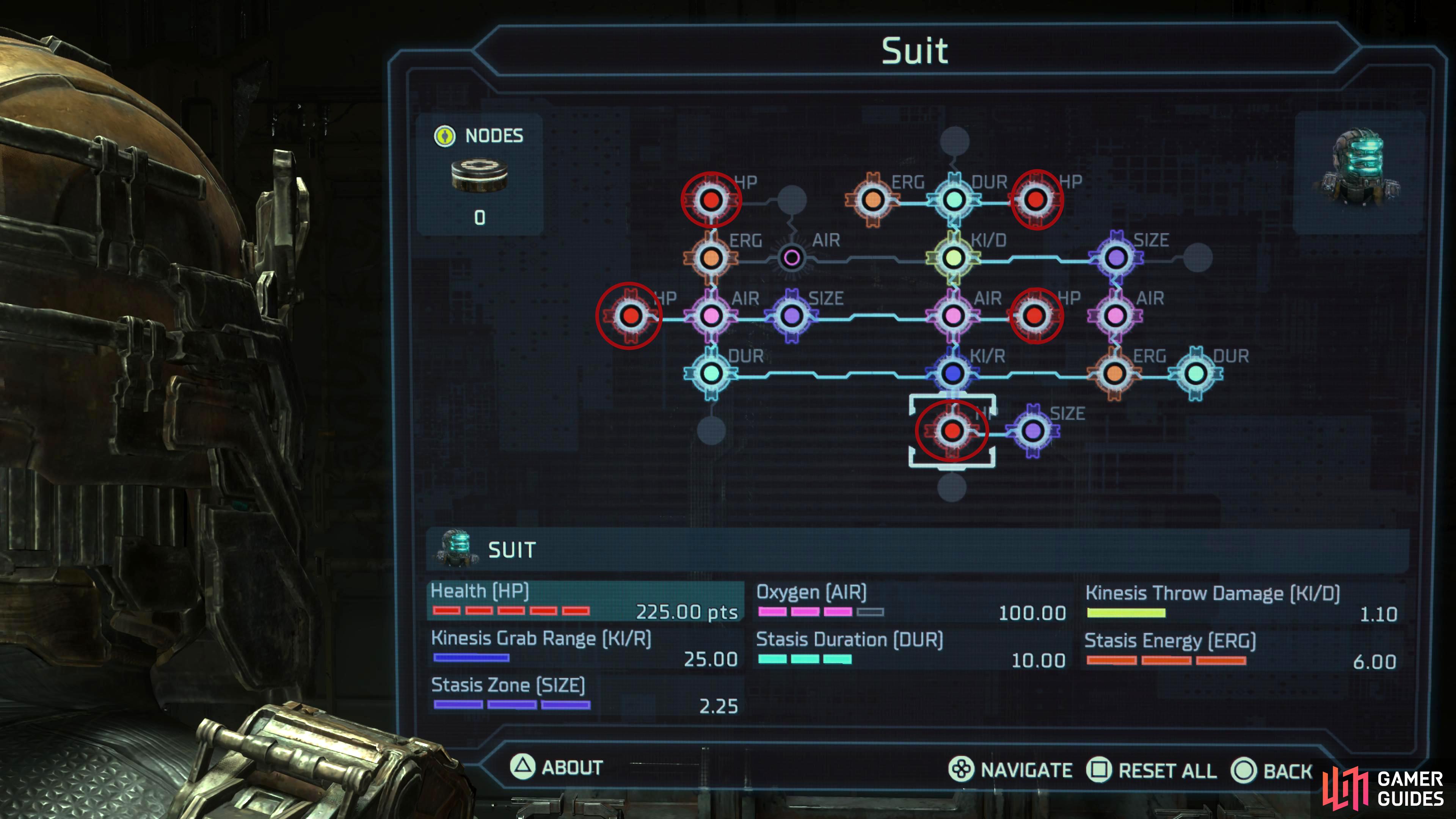 Prioritize HP when upgrading your Suit.