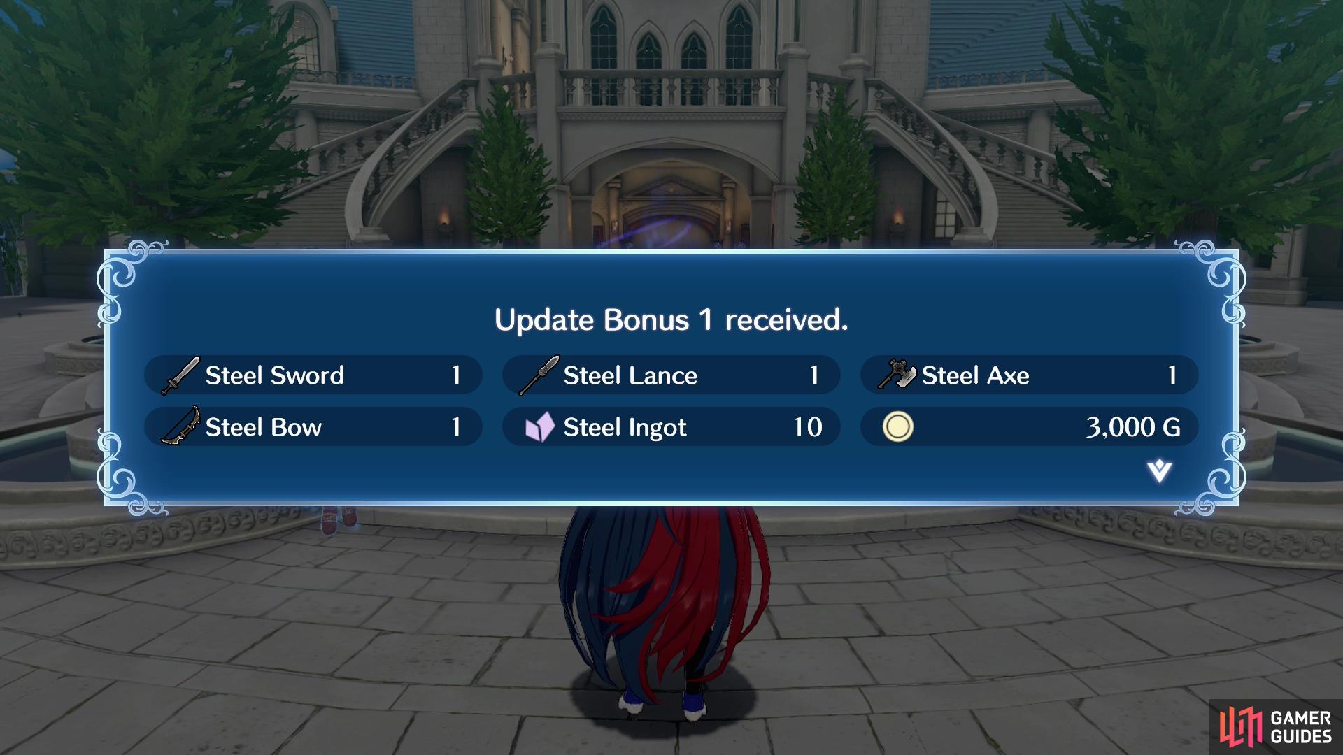 Any player who downloads the day one patch will gain a variety of weapons and refining materials.