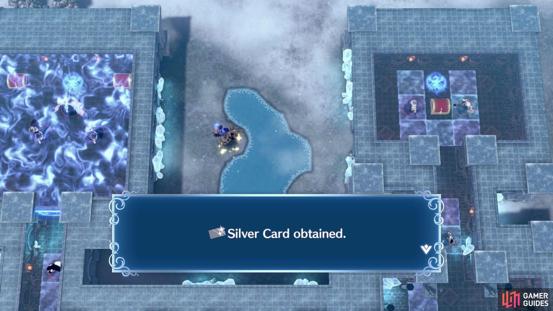 If you end a unit's turn on this tile you'll obtain the Silver Card.