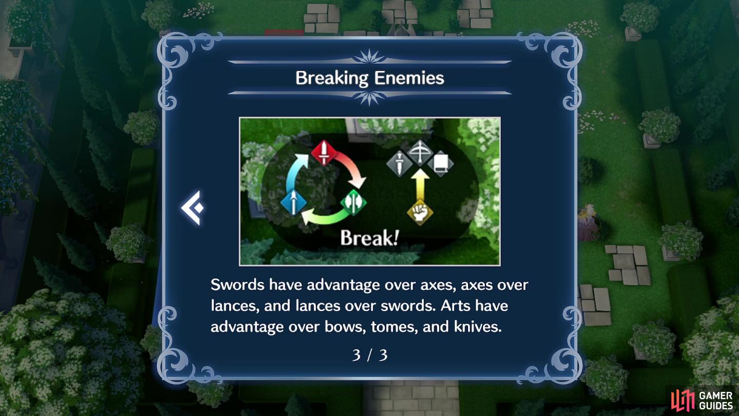 The in-game Tutorial for breaking Enemies shows us each weapon's weaknesses, including every Bow in !Fire Emblem Engage.