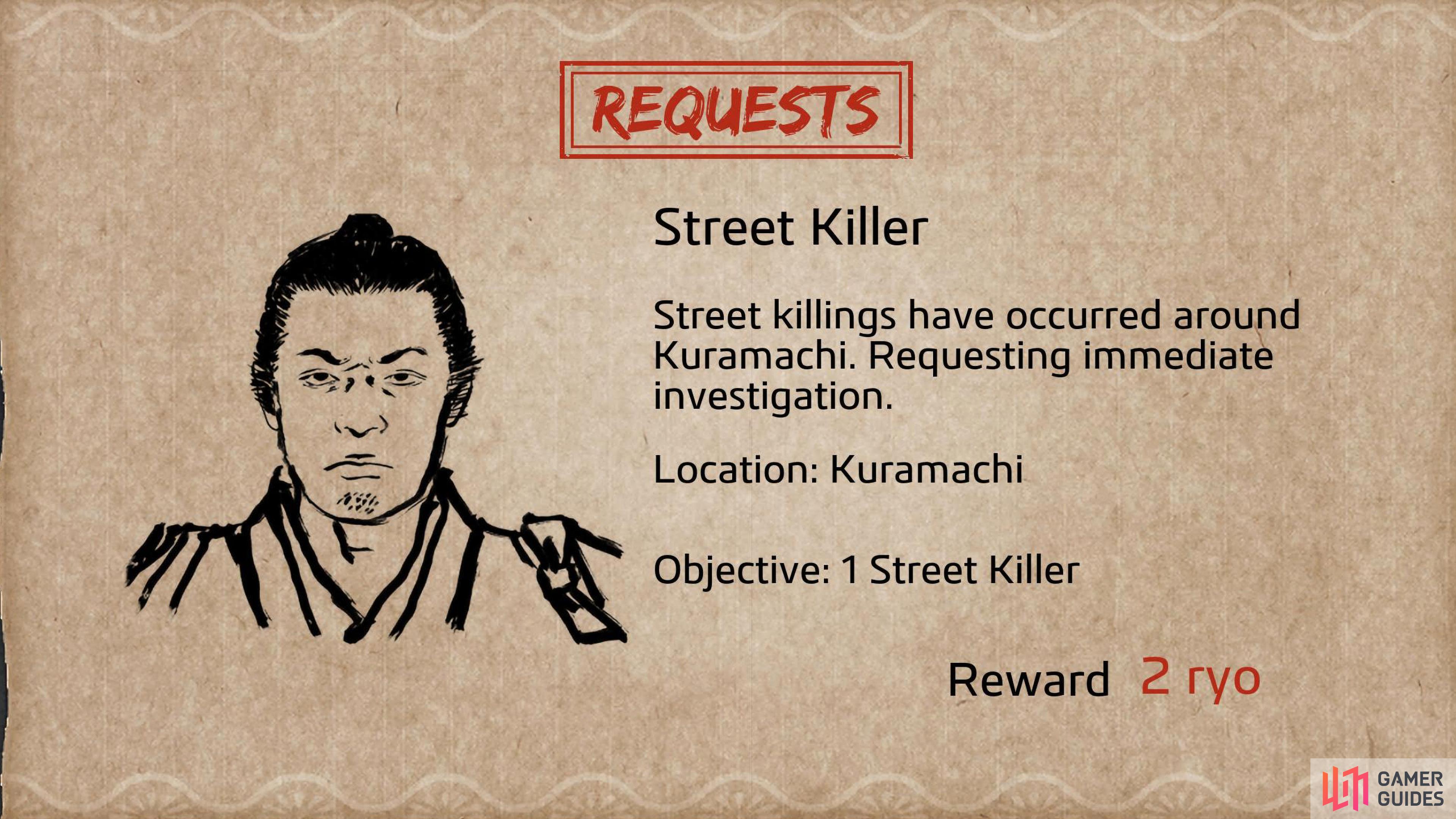 The Street Killer will be either your third or fourth Wanted Men Request.