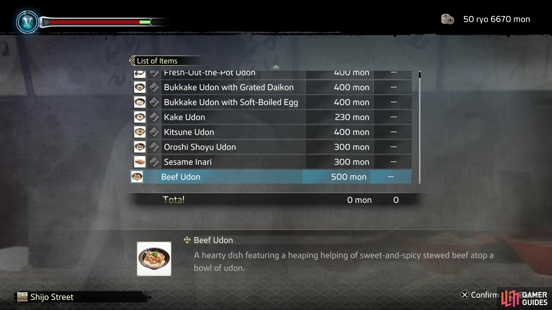 This Beef Udon will be added to the shop, allowing you to purchase it for 500 mon.