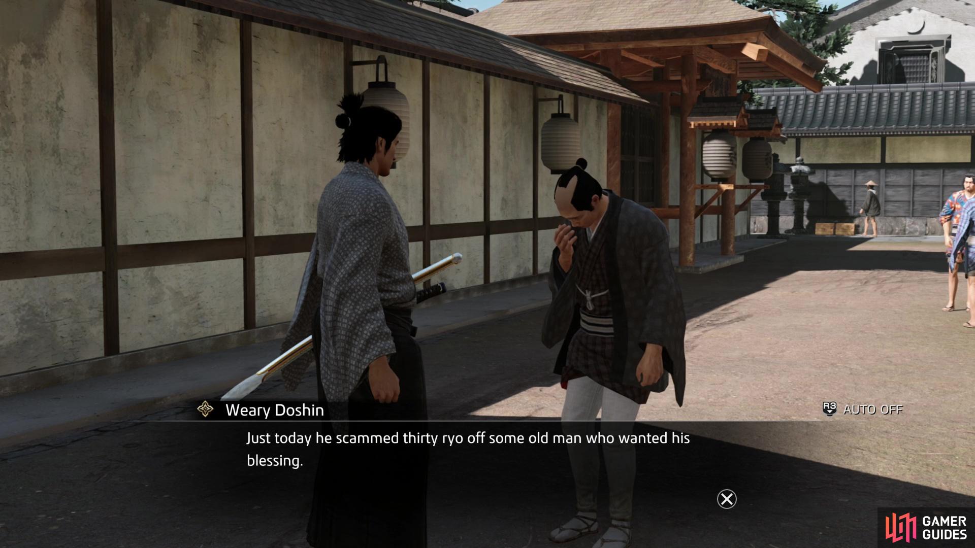 A Weary Doshin on Karasuma Street will tell you about a conman masquerading as Ebisu.