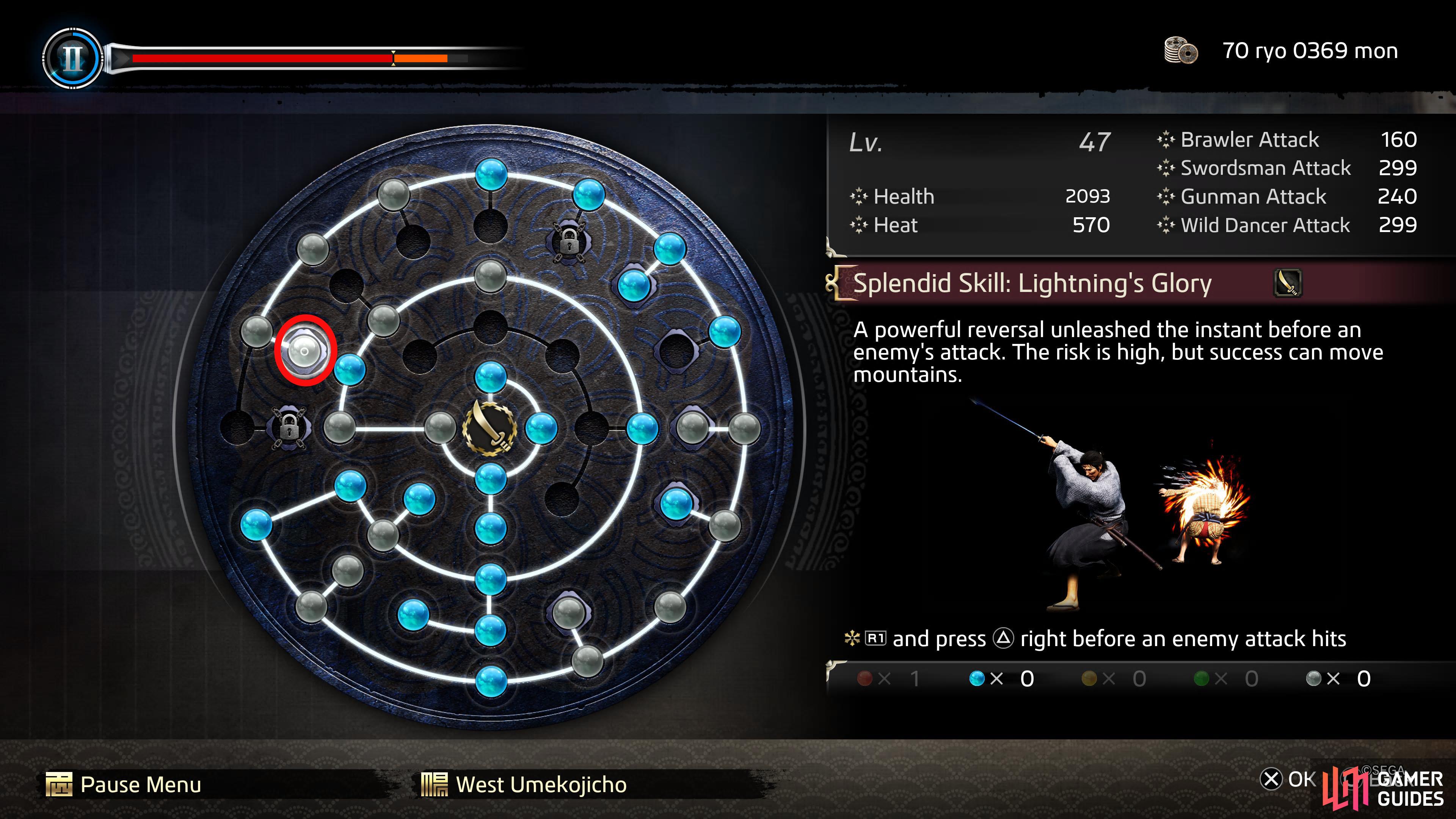 Here is where Lightning's Glory appears on the Ability Wheel.