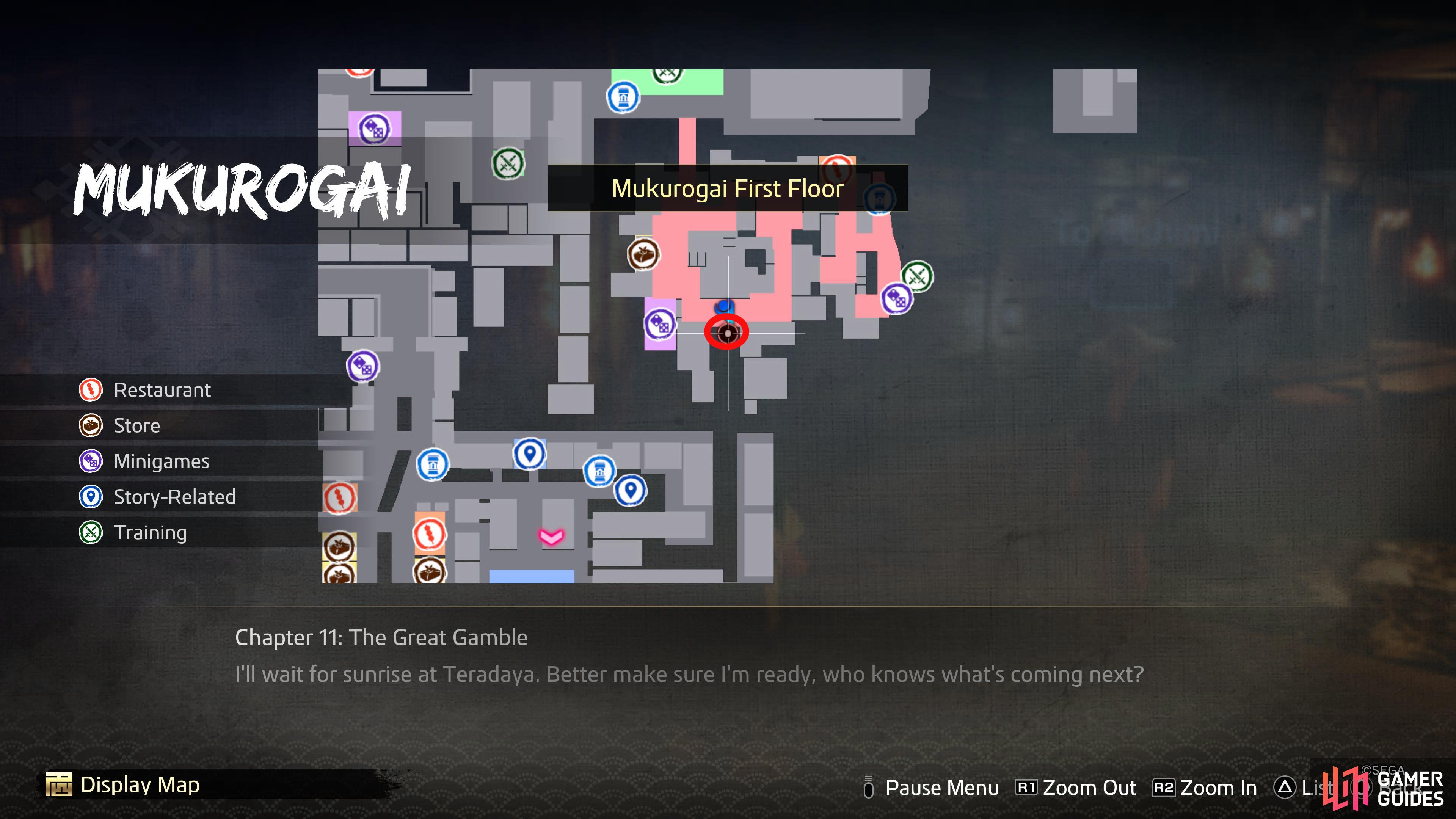 You can find him in the south on the first floor of Mukurogai.