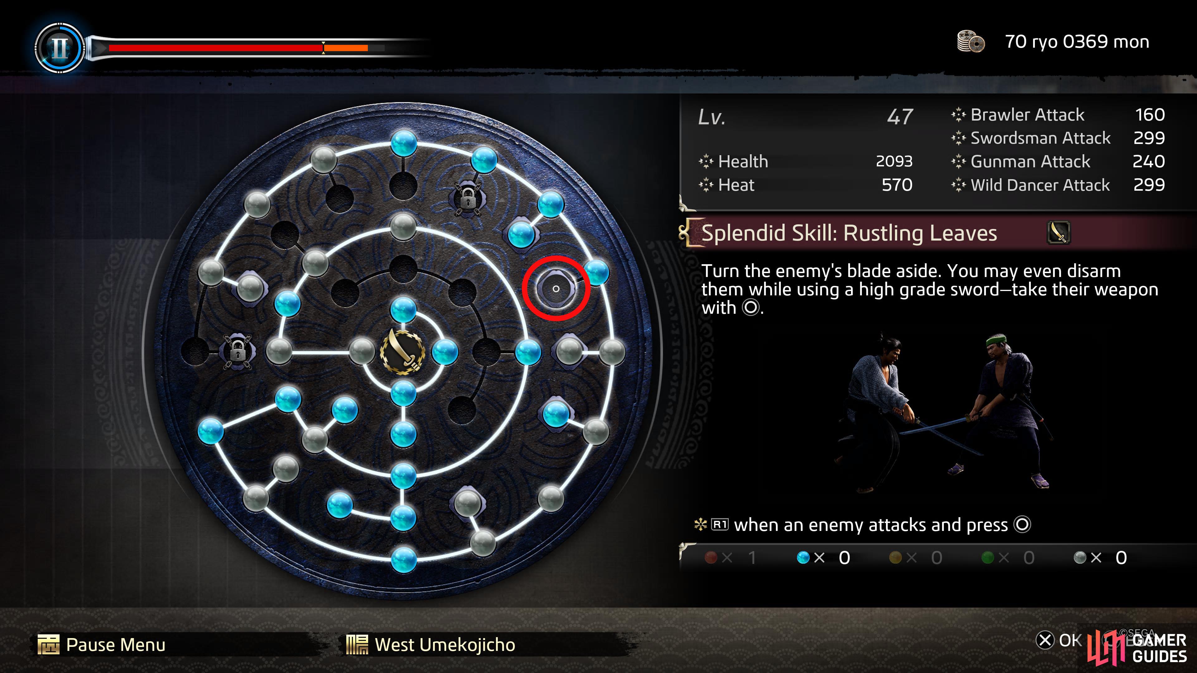 Here is where Rustling Leaves appears on the Ability Wheel.