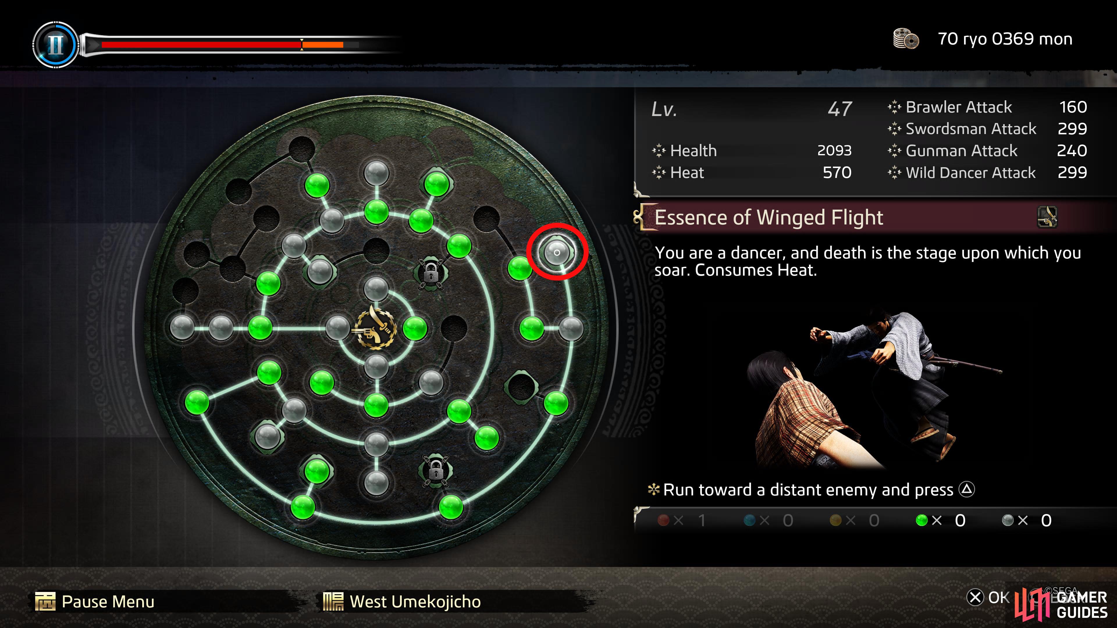 Here's where Winged Flight appears on the Ability Wheel.