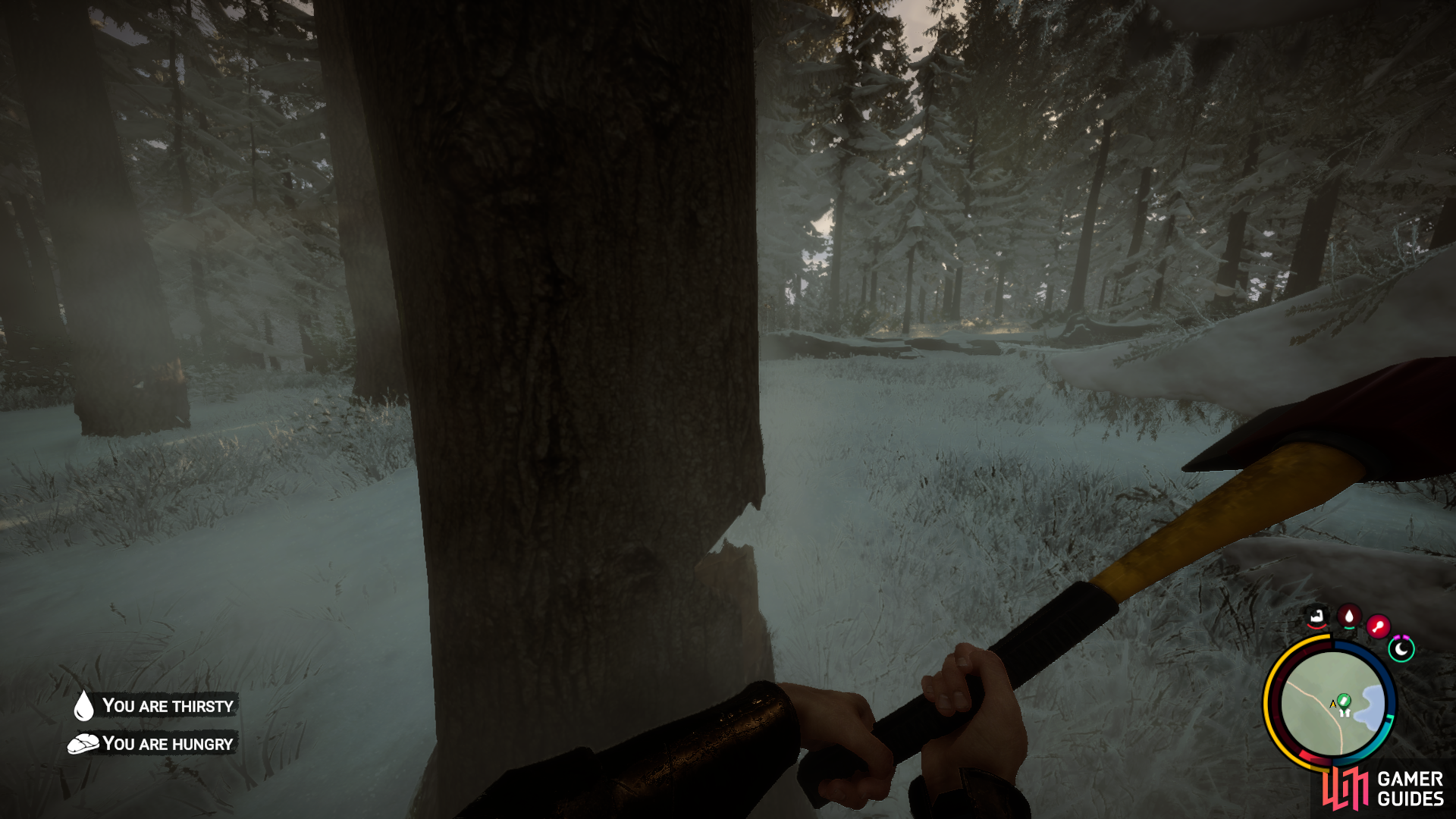 The Firefighter Axe will cut down trees faster.
