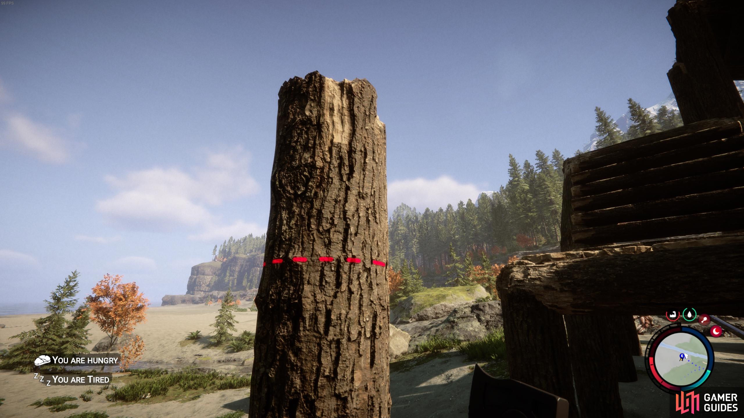 If the new strut log is too tall, you can cut it at the top.