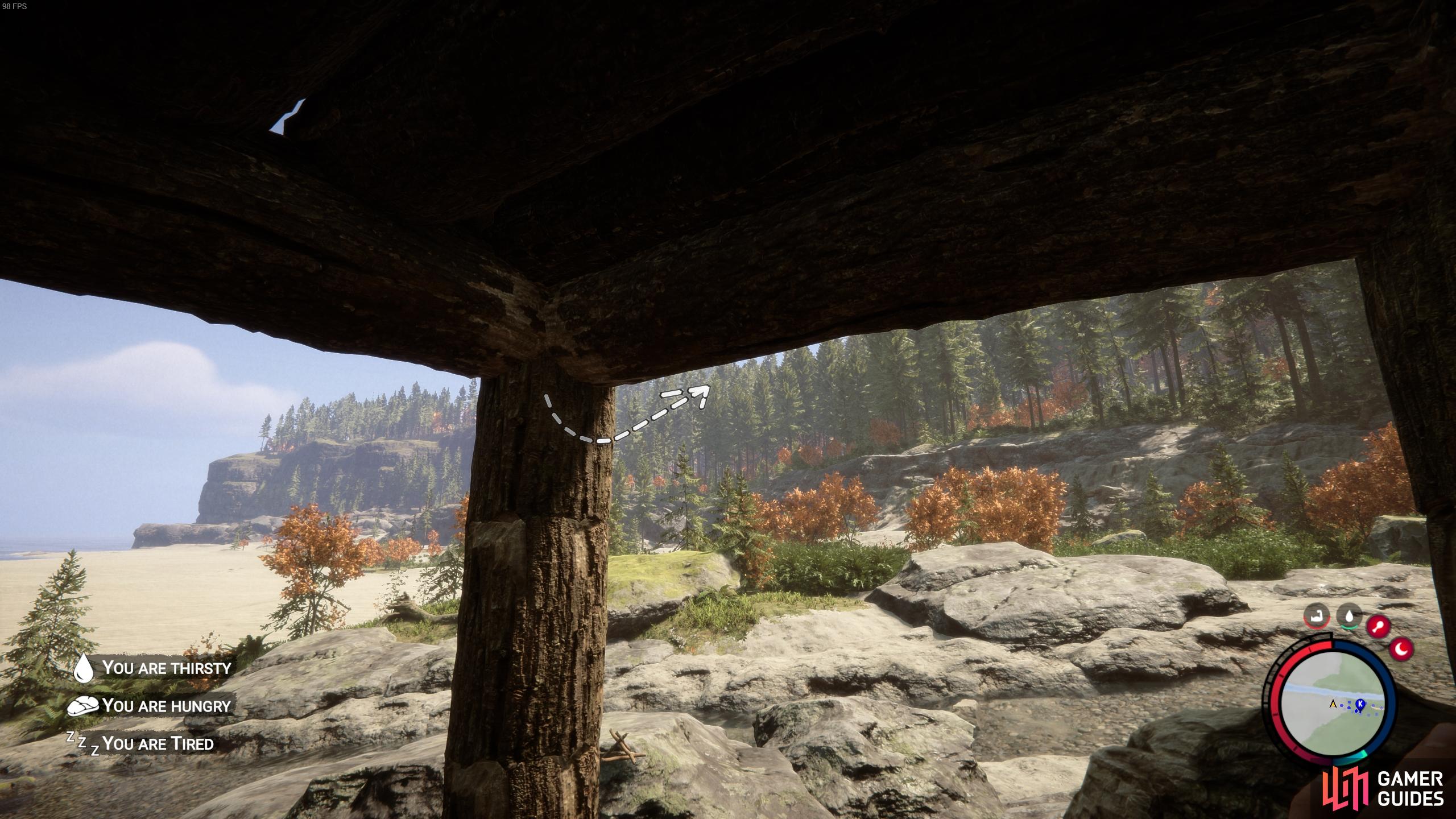 You'll see a white arrow in the cornier where you can place a reinforced / stylized log.