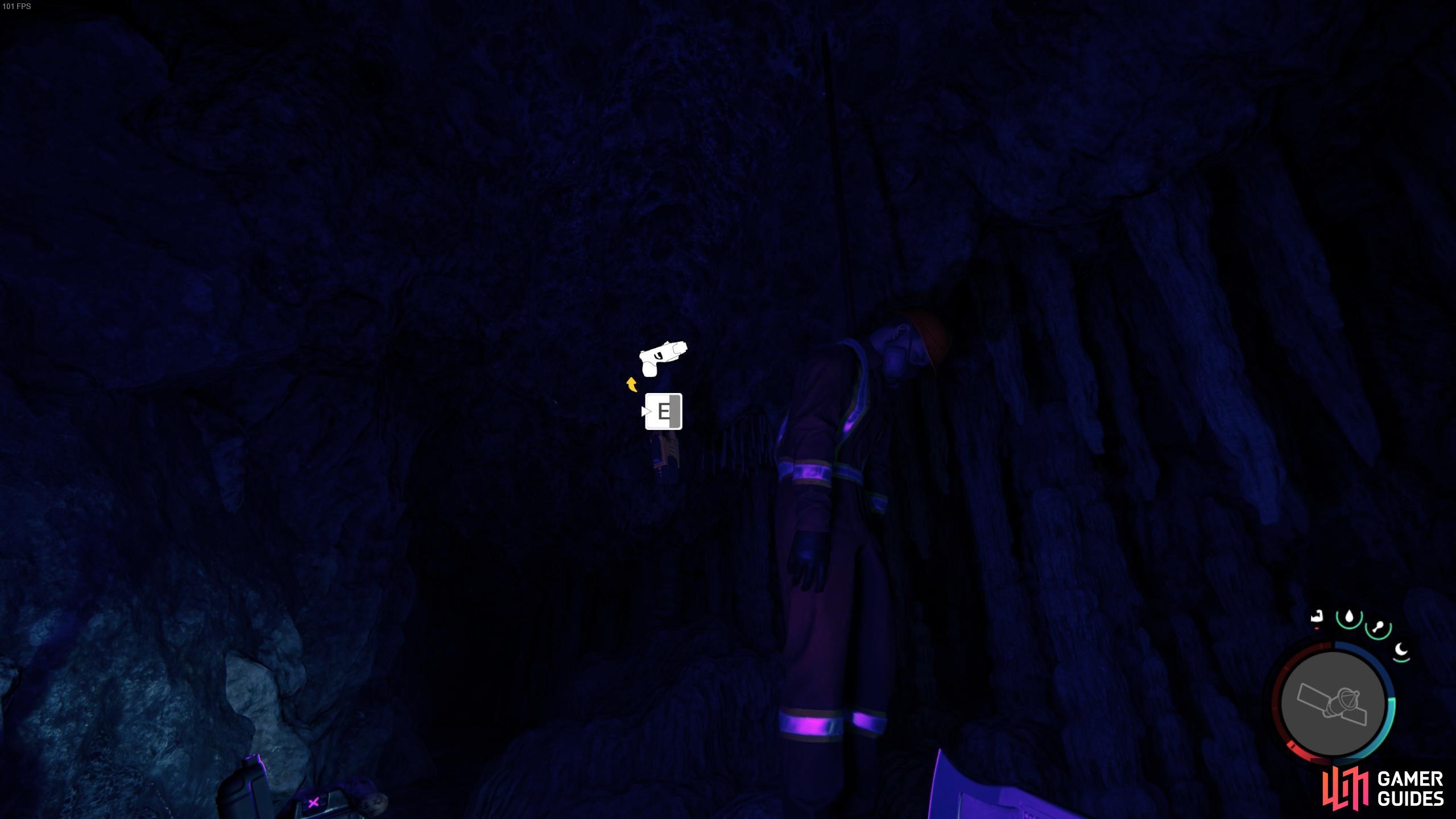 You can find the Stun Gun inside a cave.