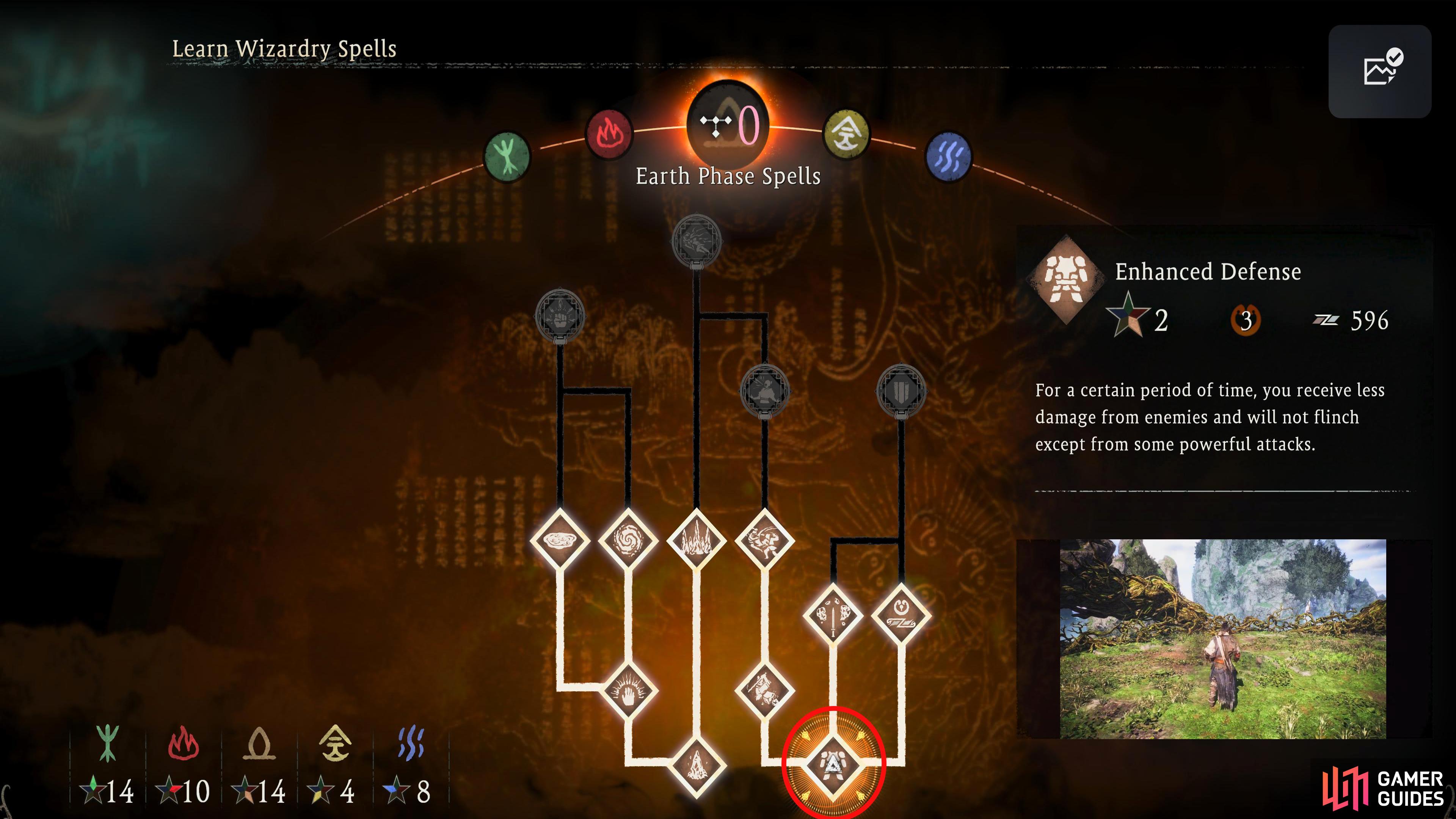 Enhanced Defense can be found on the right of the Earth Phase tree.