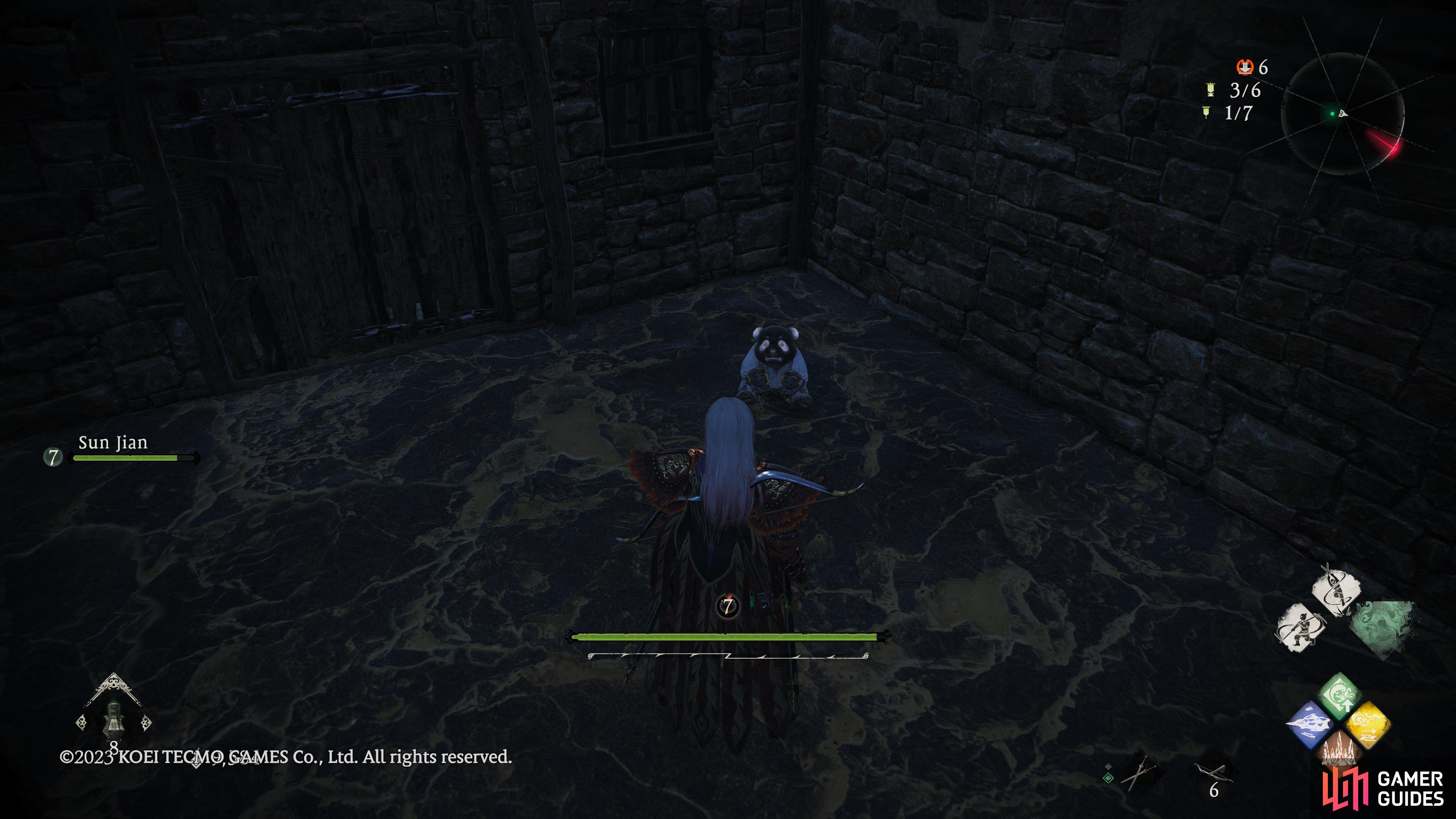 to find the Shitieshou sitting in the corner.