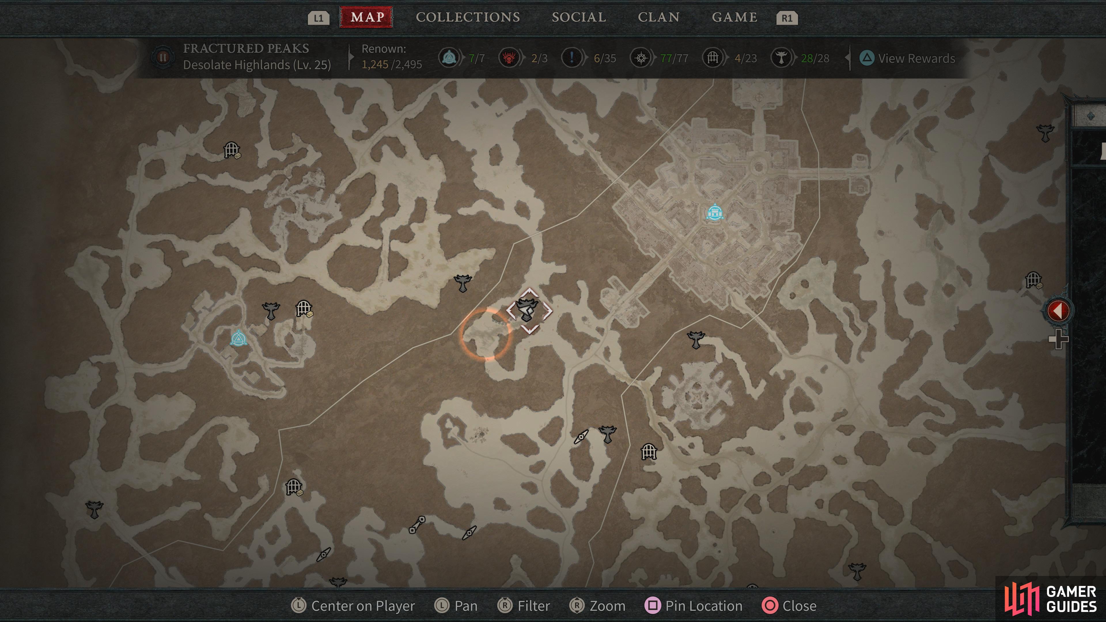 Head here in the Desolate Highlands