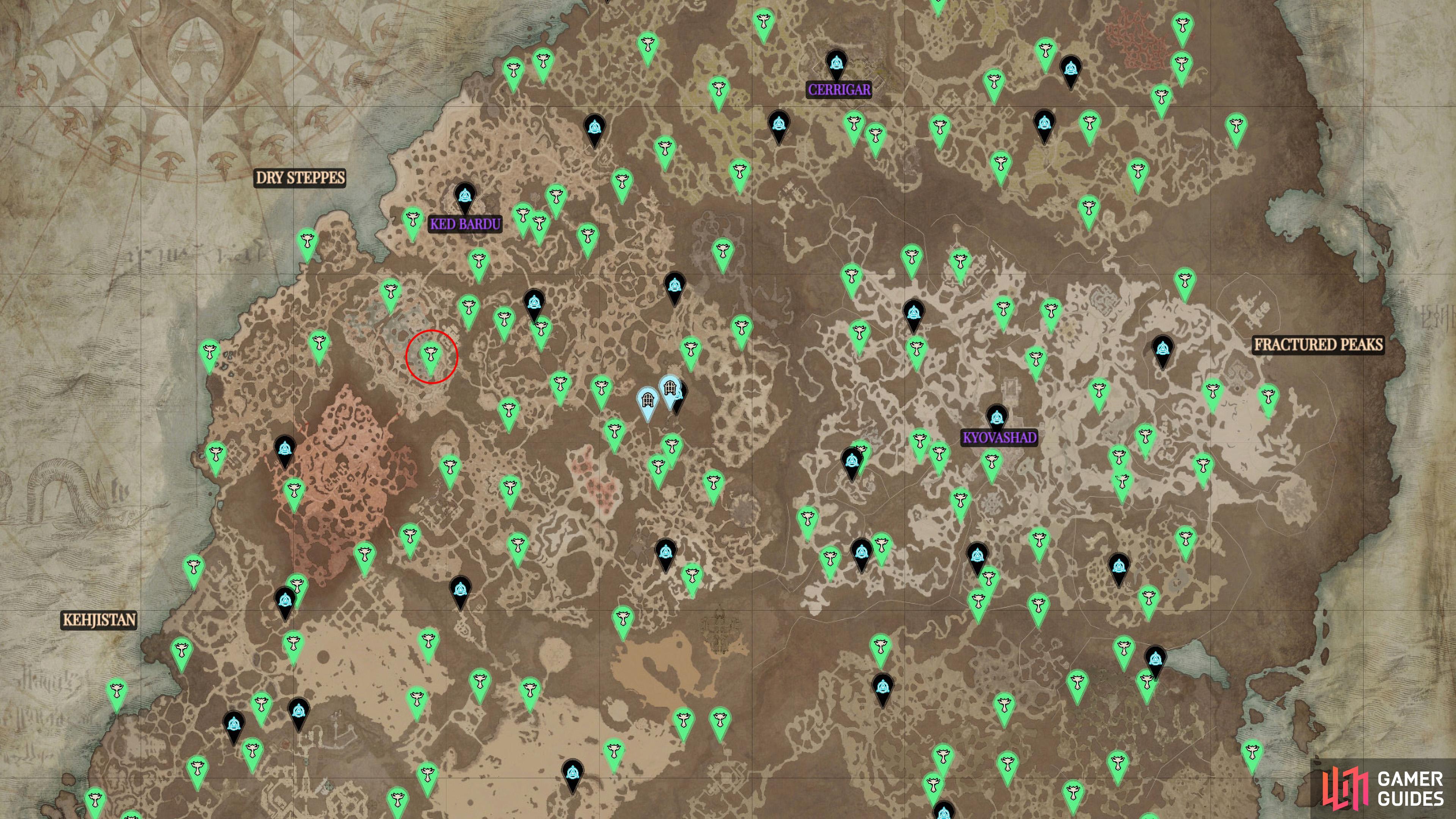 Dry Steppes Altar of Lilith Locations in Diablo 4 Region Altar of Lilith Statues Diablo IV