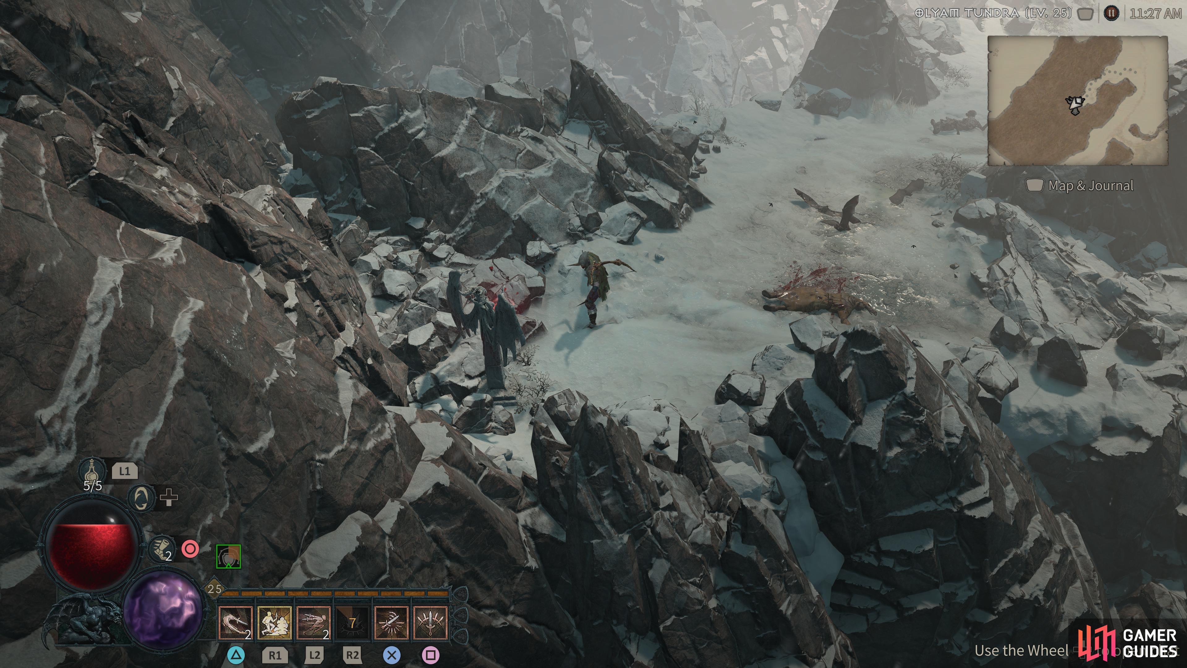 head up the cliff to locate this statue.