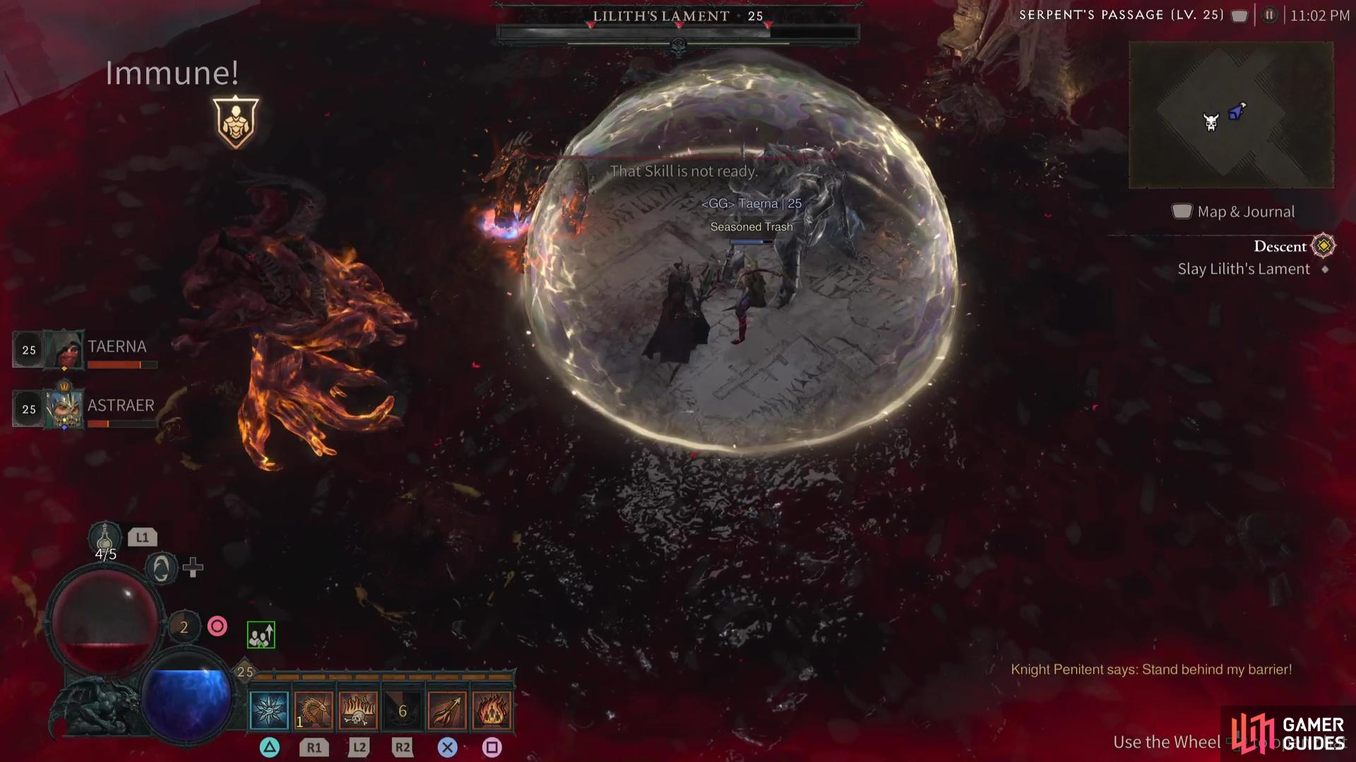 rush to the protective bubble to avoid damage from the sea of blood attack.