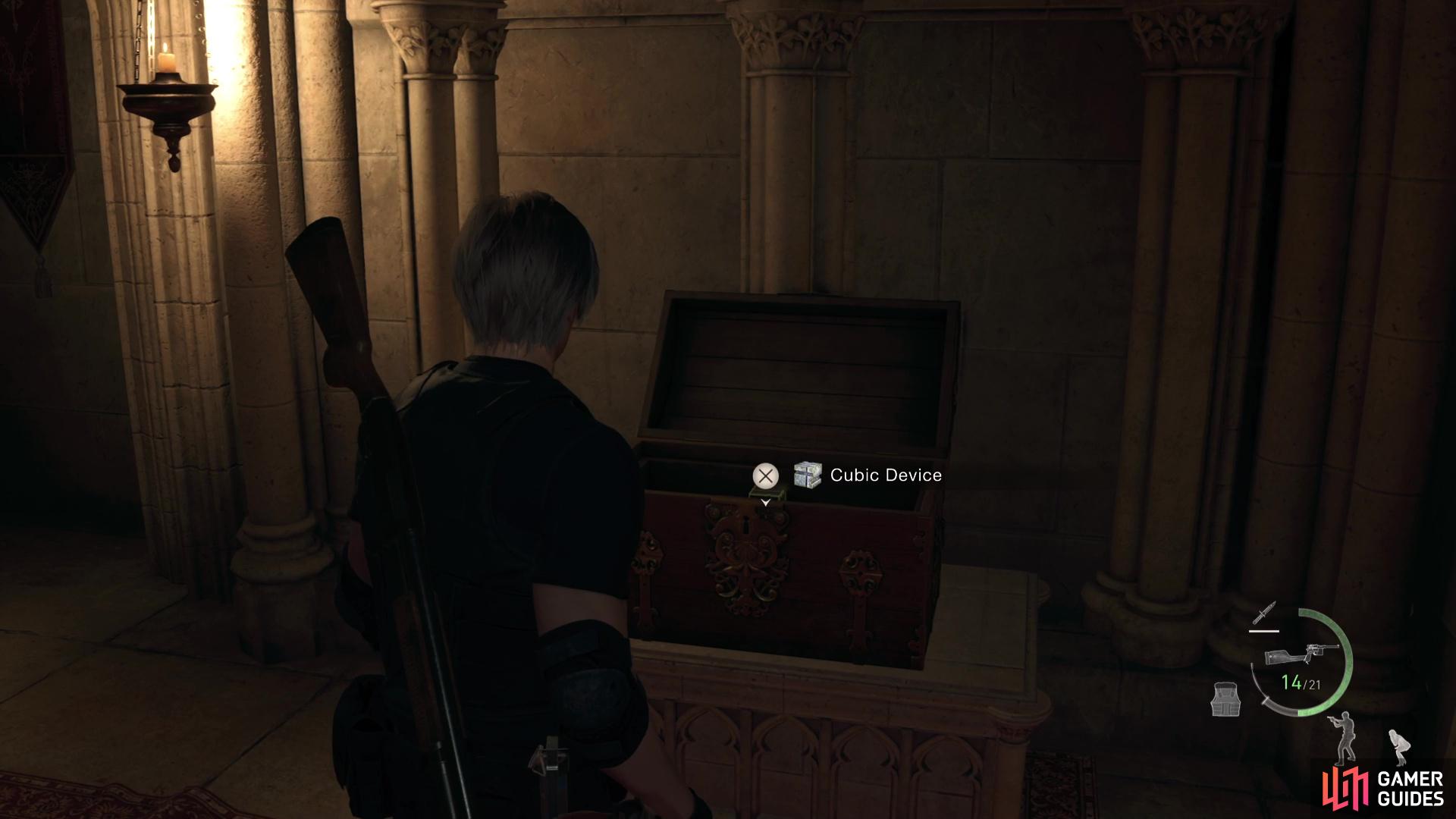 You will need the Cubic Device to get into the square lock boxes in Resident Evil 4 Remake.
