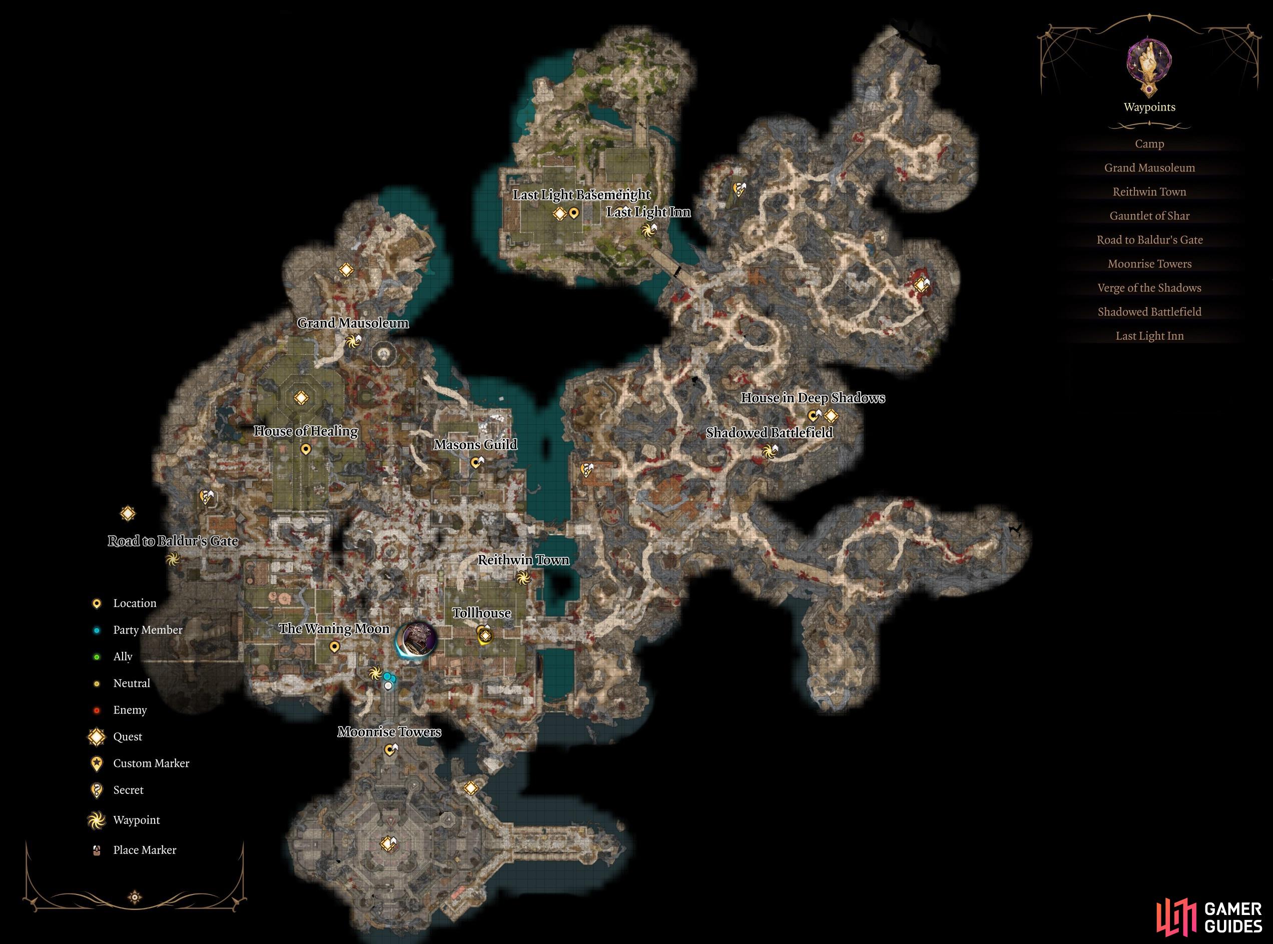 Baldur’s Gate 3 Act 2 Shadowlands Map Act 2 Shadowlands