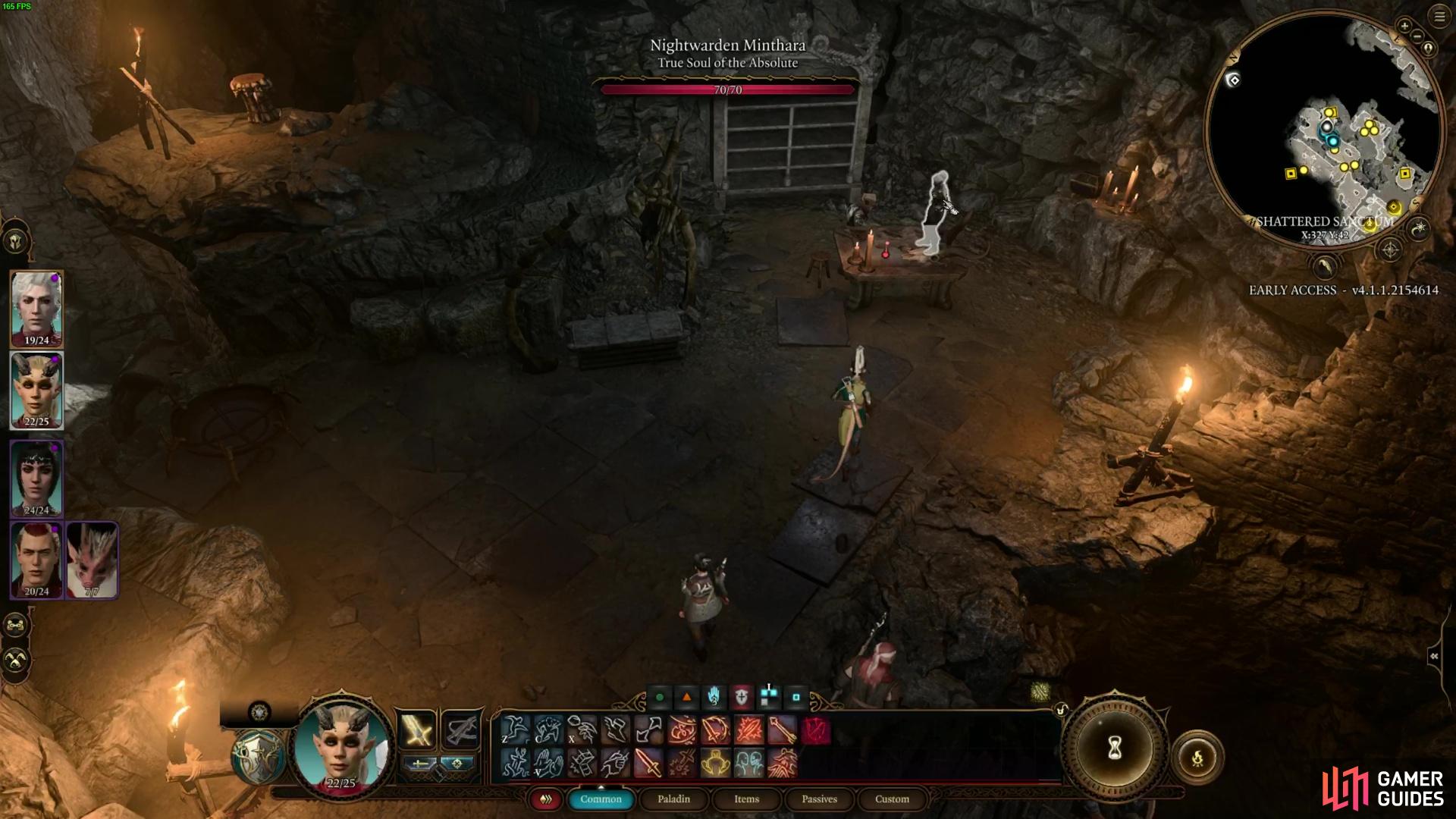 Minthara’s location in Baldur’s Gate 3 is right at the edge of the Shattered Sanctum, inside the Goblin Camp.