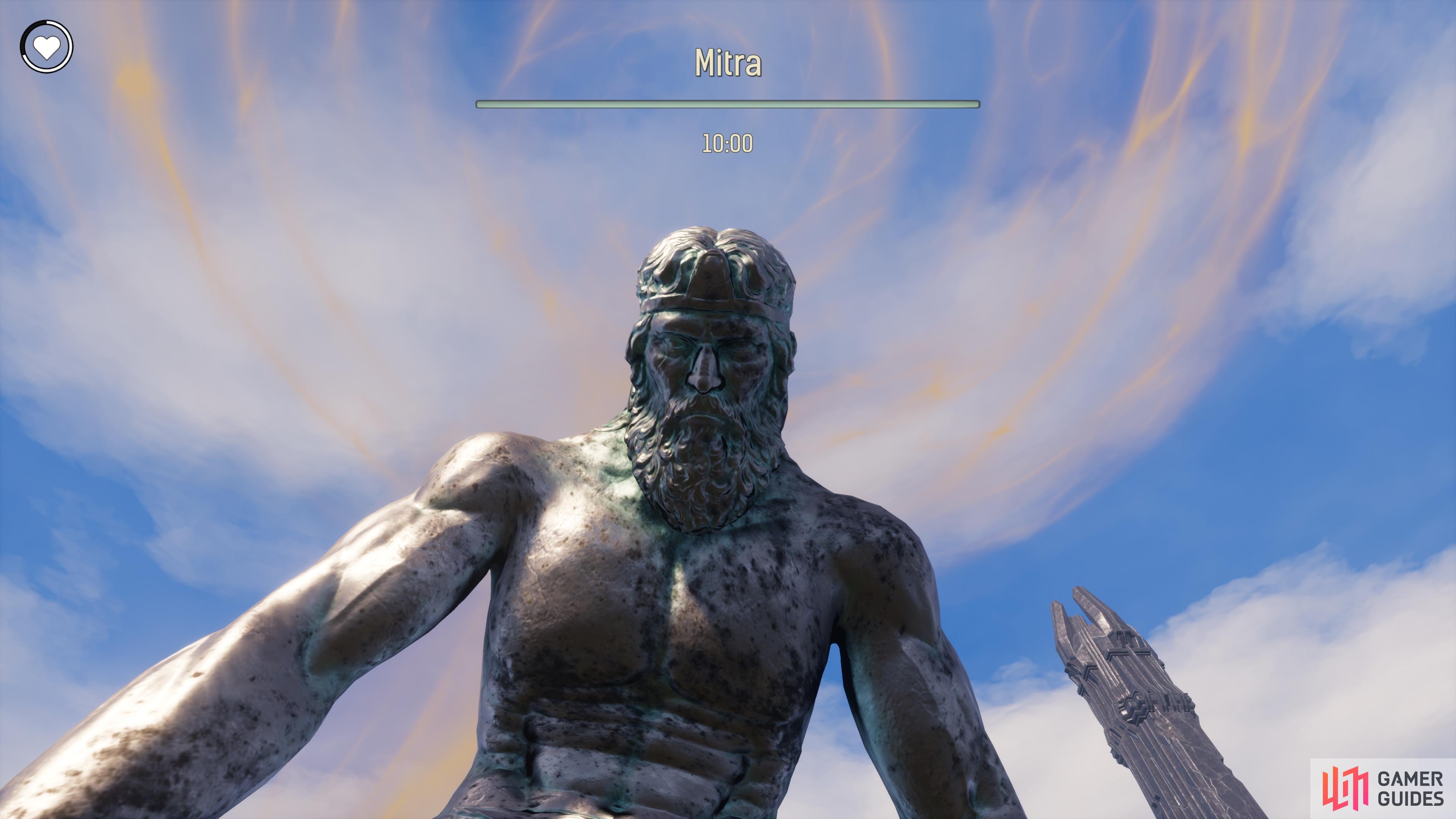 The avatar for the Mitra religion in Conan Exiles.