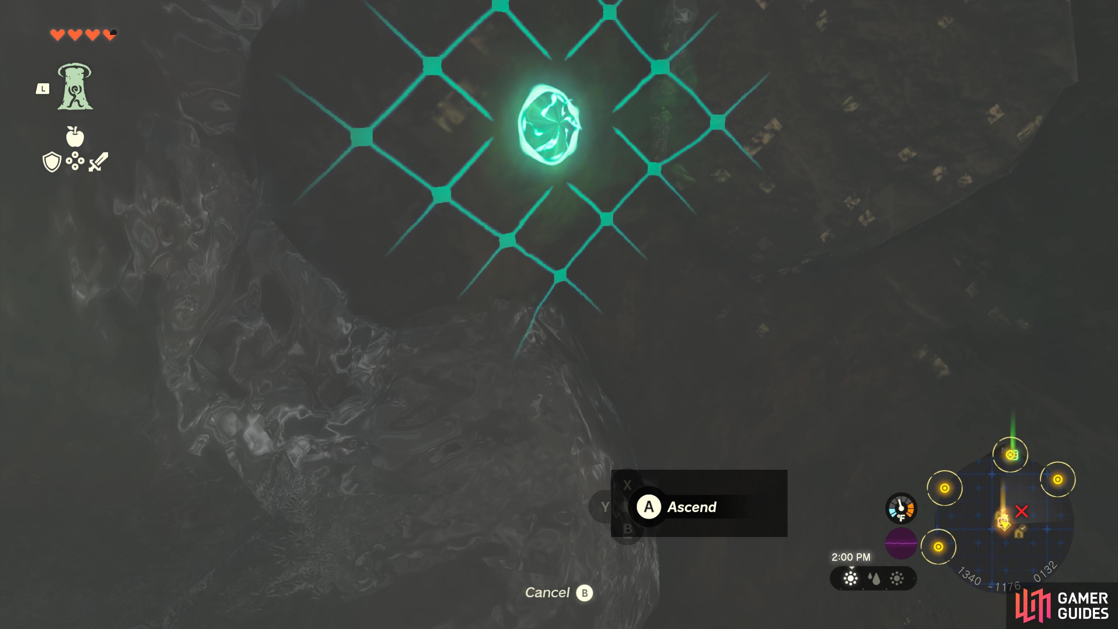 Line yourself up with the icon of the Tower