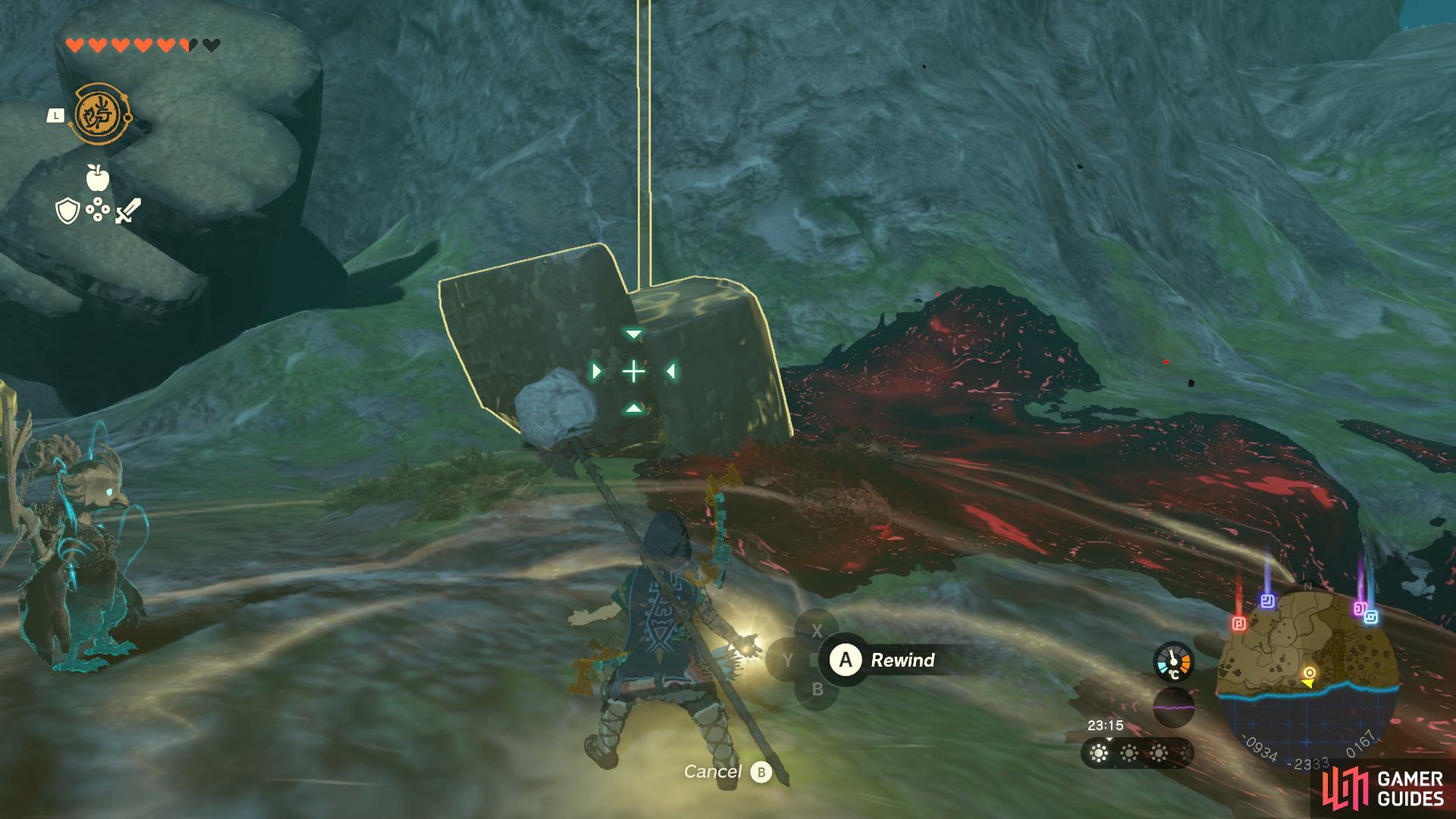 to find the eye underneath the rock