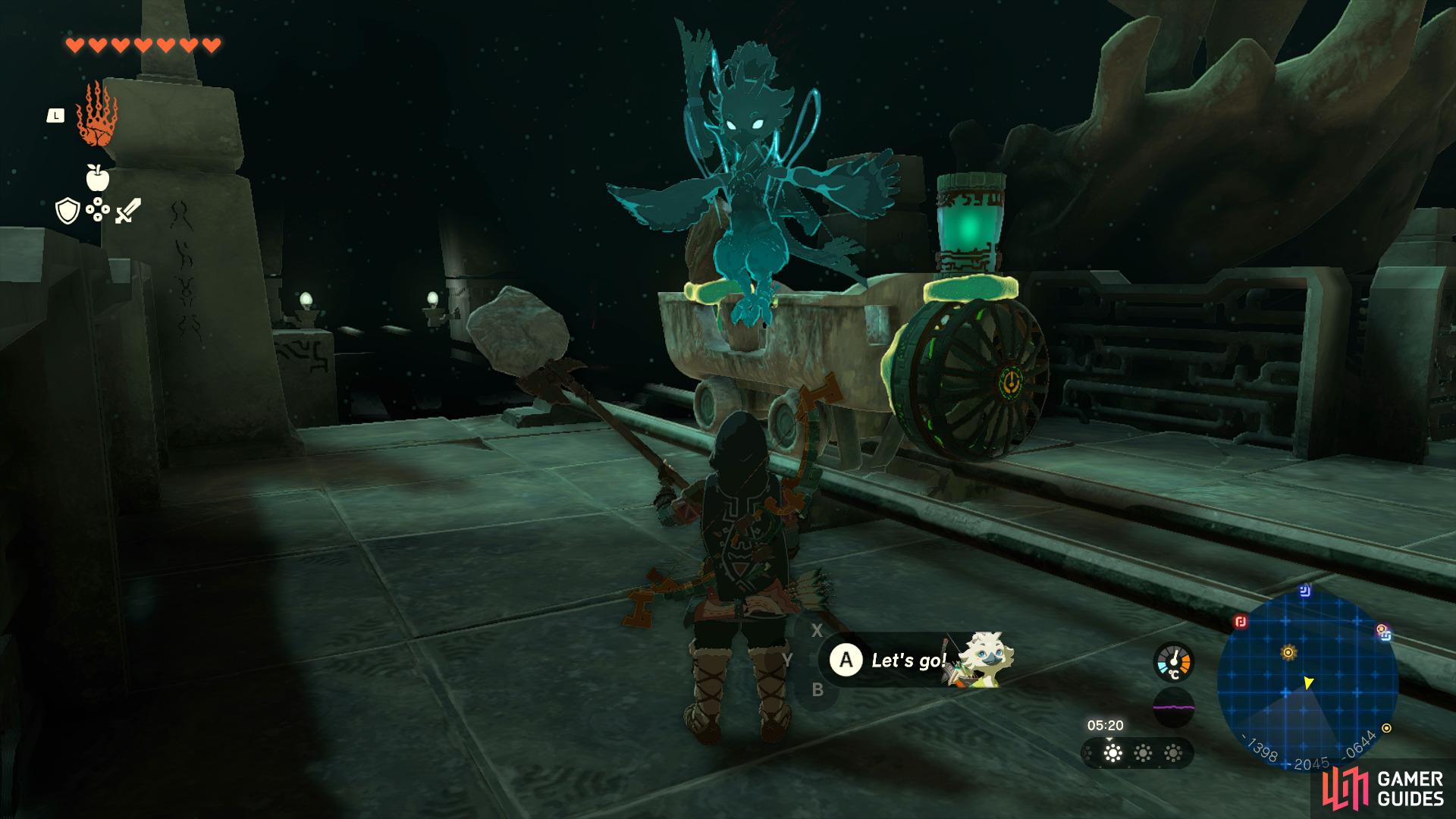 and ride the cart to the statue.
