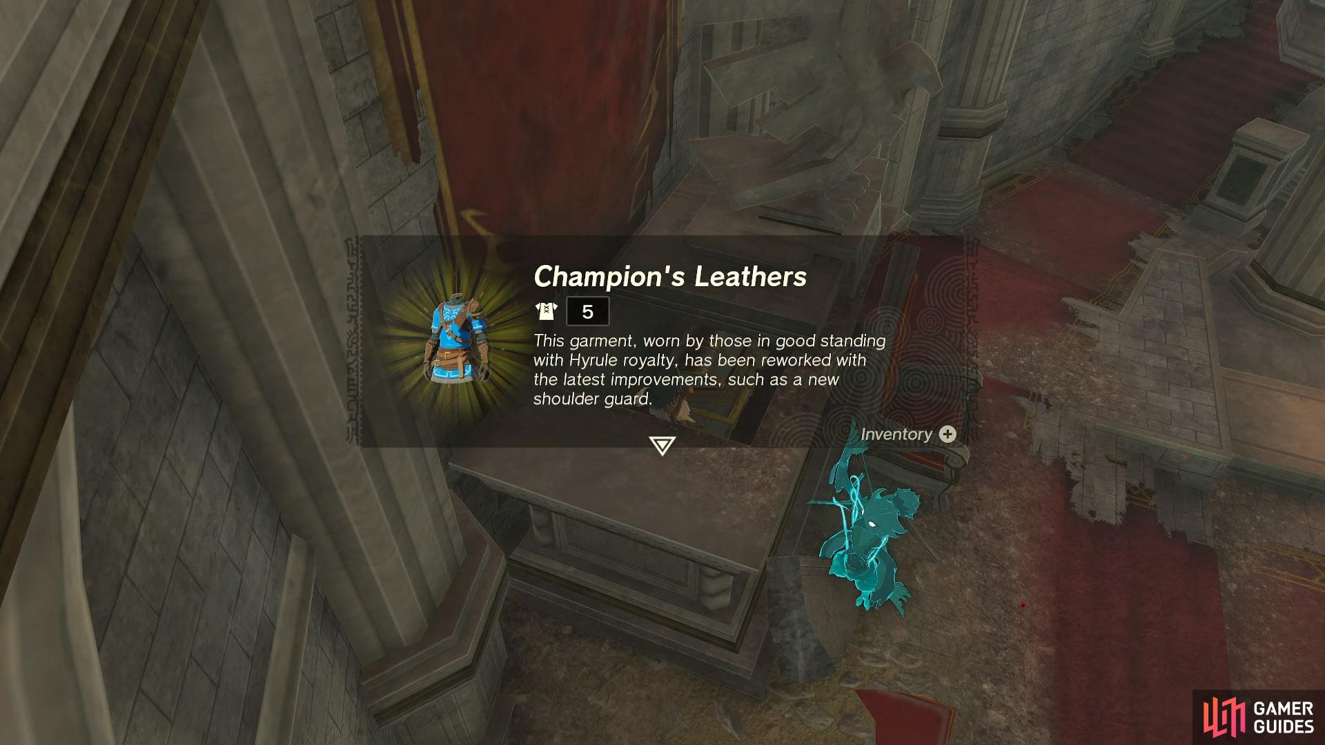 The Champion's Leathers description once acquired