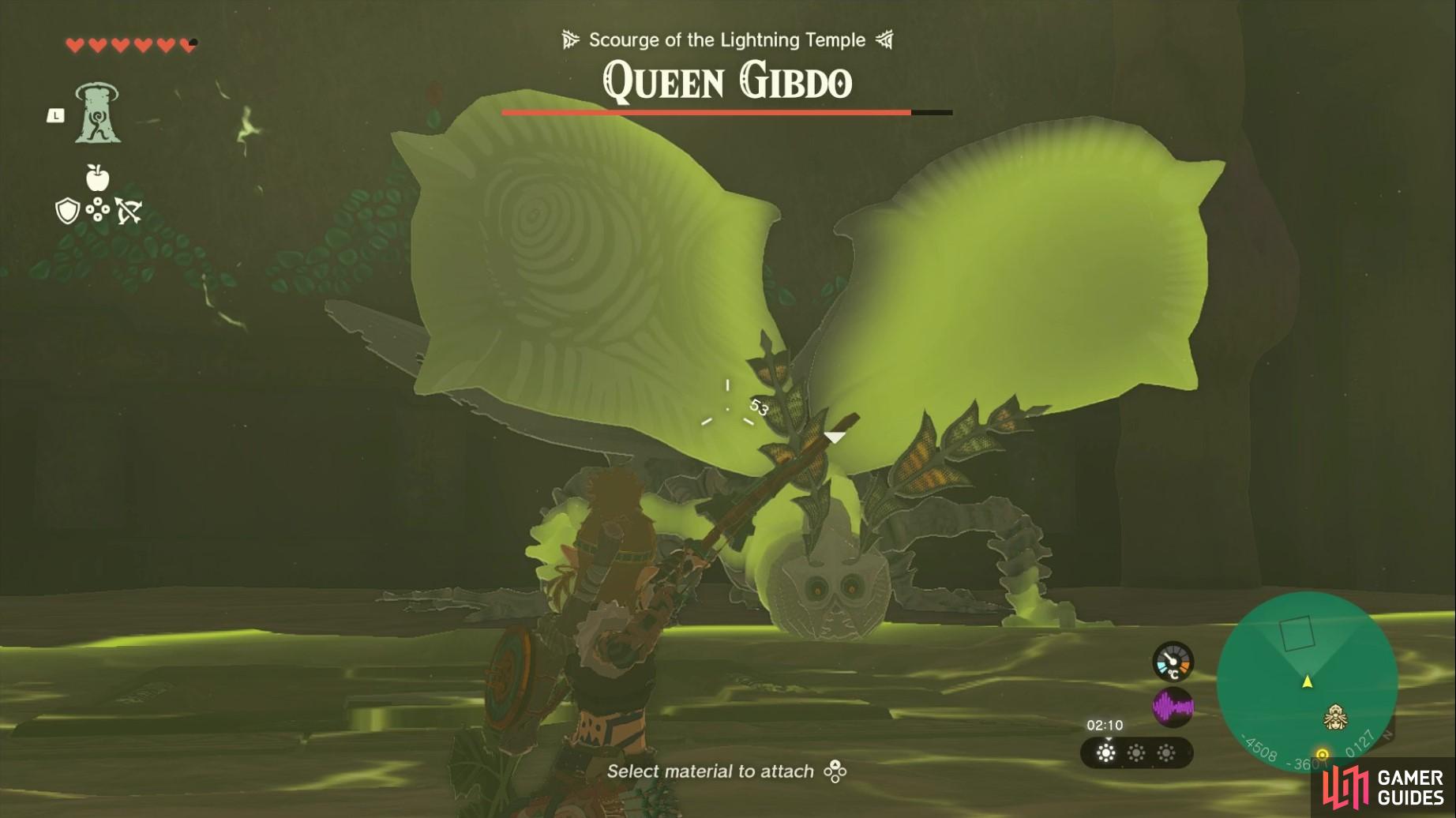 and try to lure !Queen Gibdo into the Lightning area. 