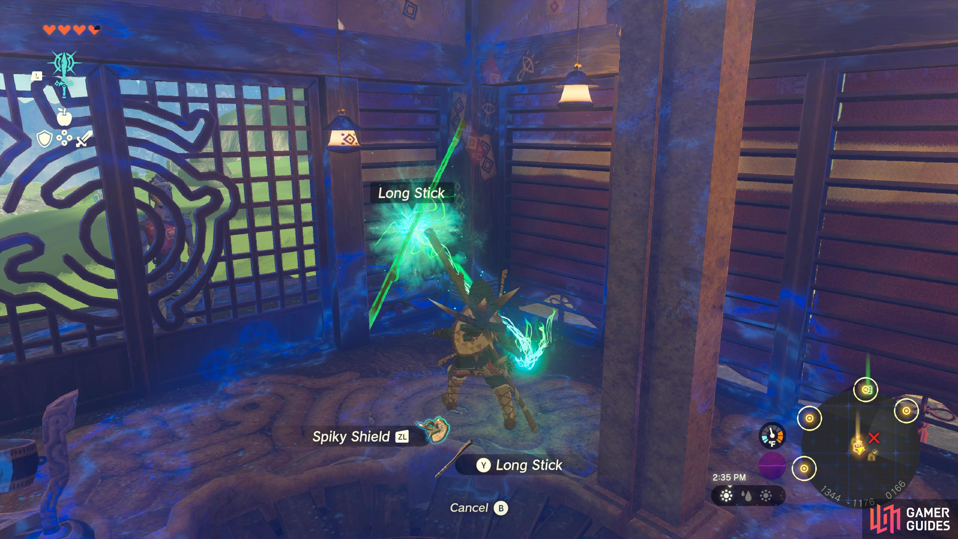 remove the Long Sticks from the door to open it.