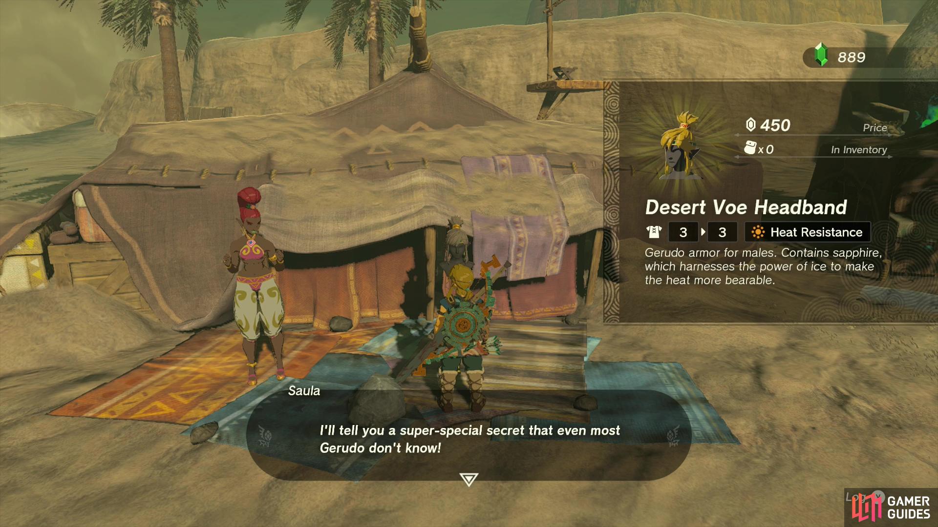 Gerudo Town Secret Shop Password - Zelda Breath of the Wild 