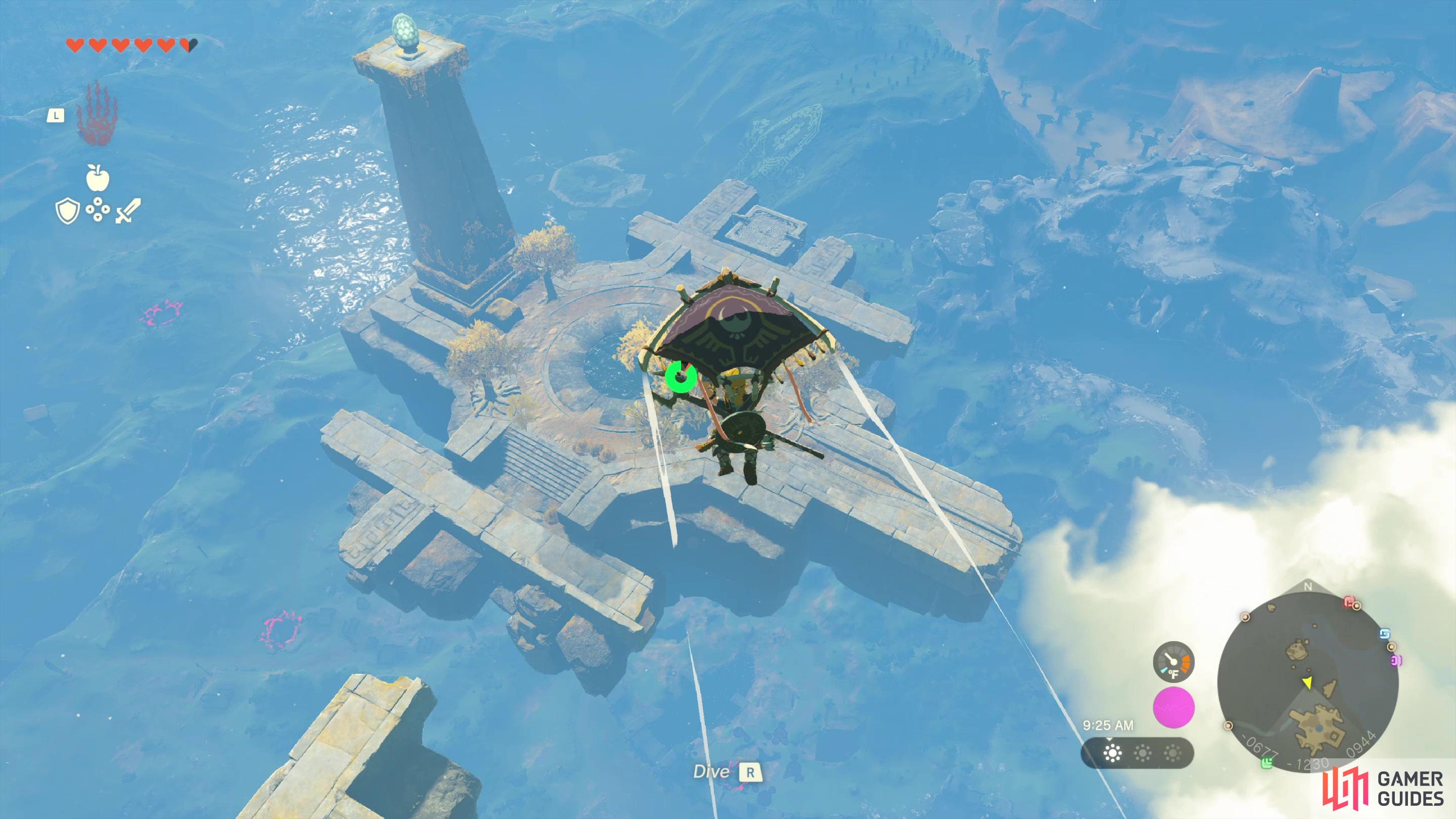 Launching yourself up towers and gliding to unexplored sky islands is one way to go about reaching new sky islands.