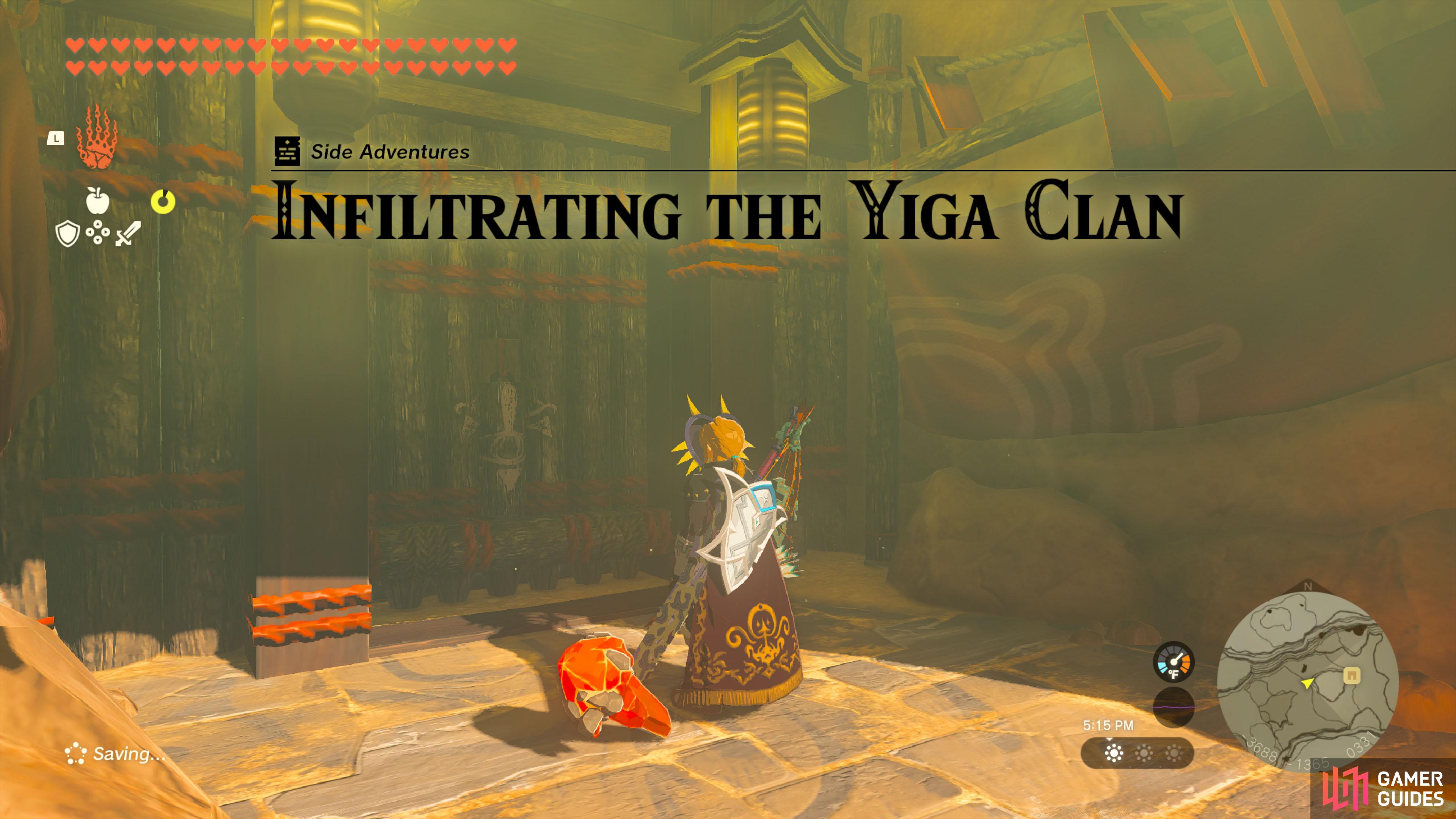 Zelda Breath of the Wild Yiga Clan Hideout Walkthrough, Guide