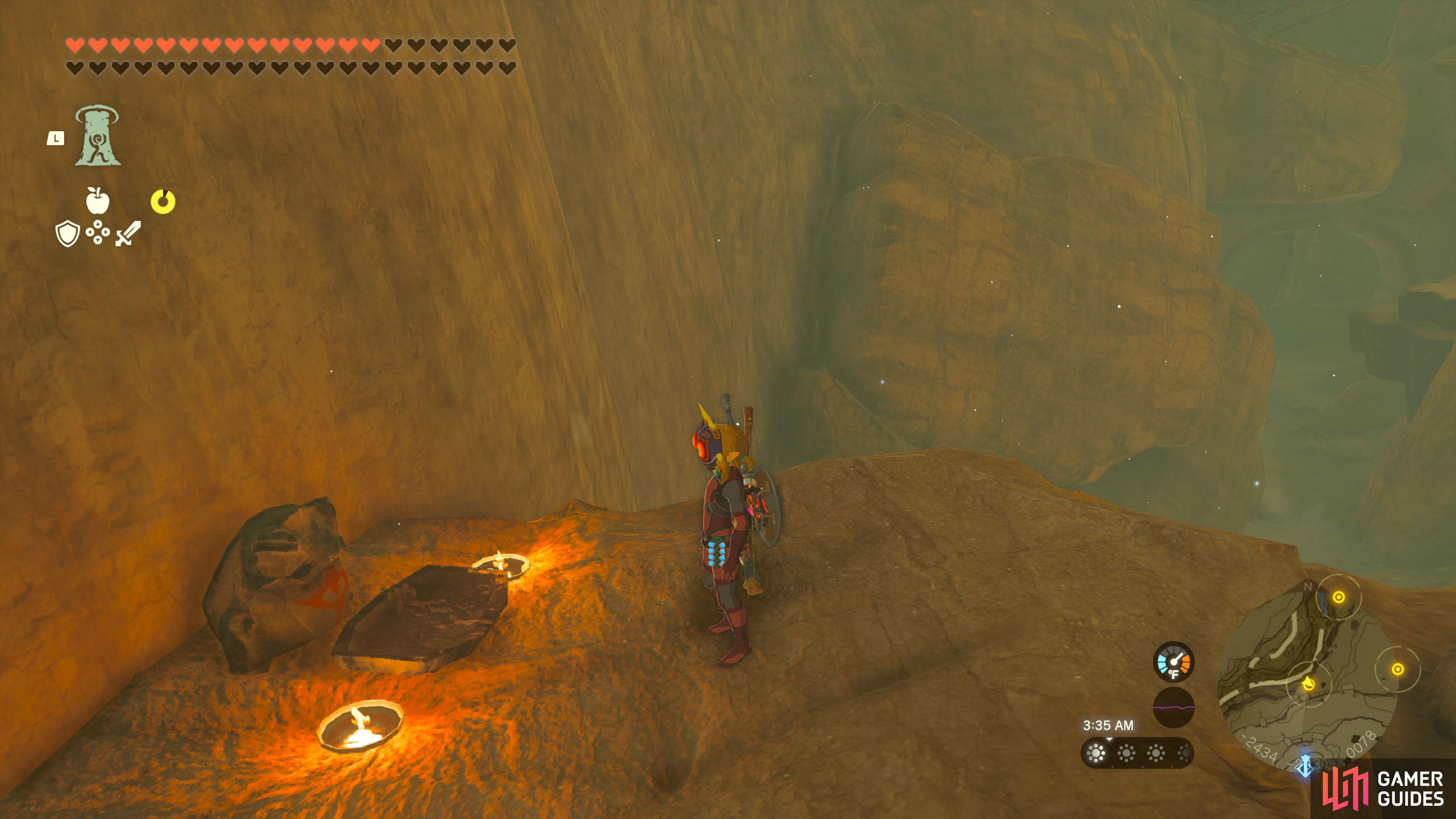 Cliff south from Yiga Blademaster Station.