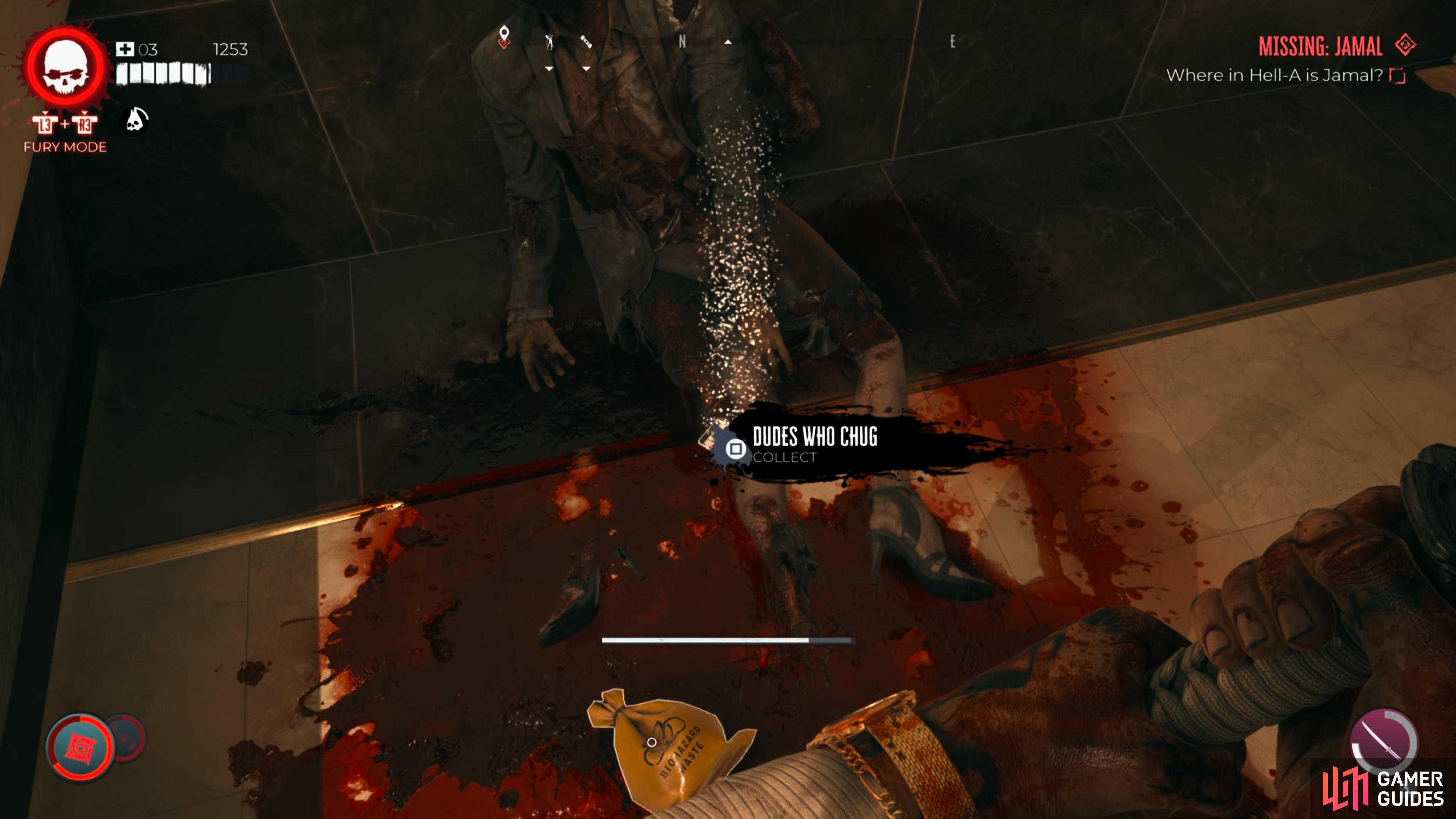 Grab the note near the corpses feet.