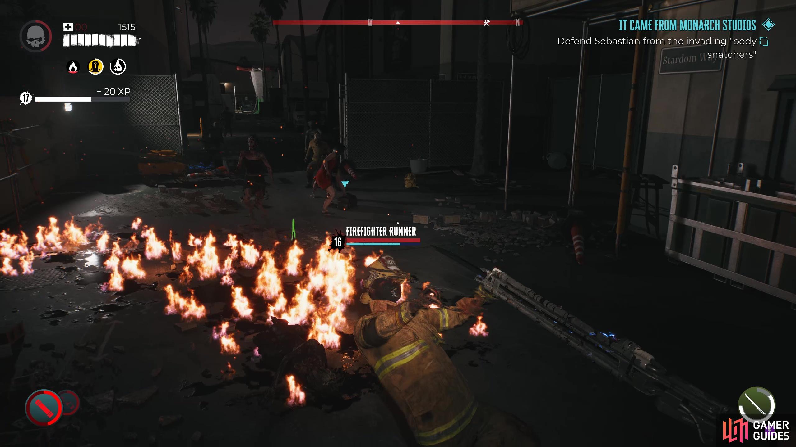 Use fire to help take down the weaker zombies
