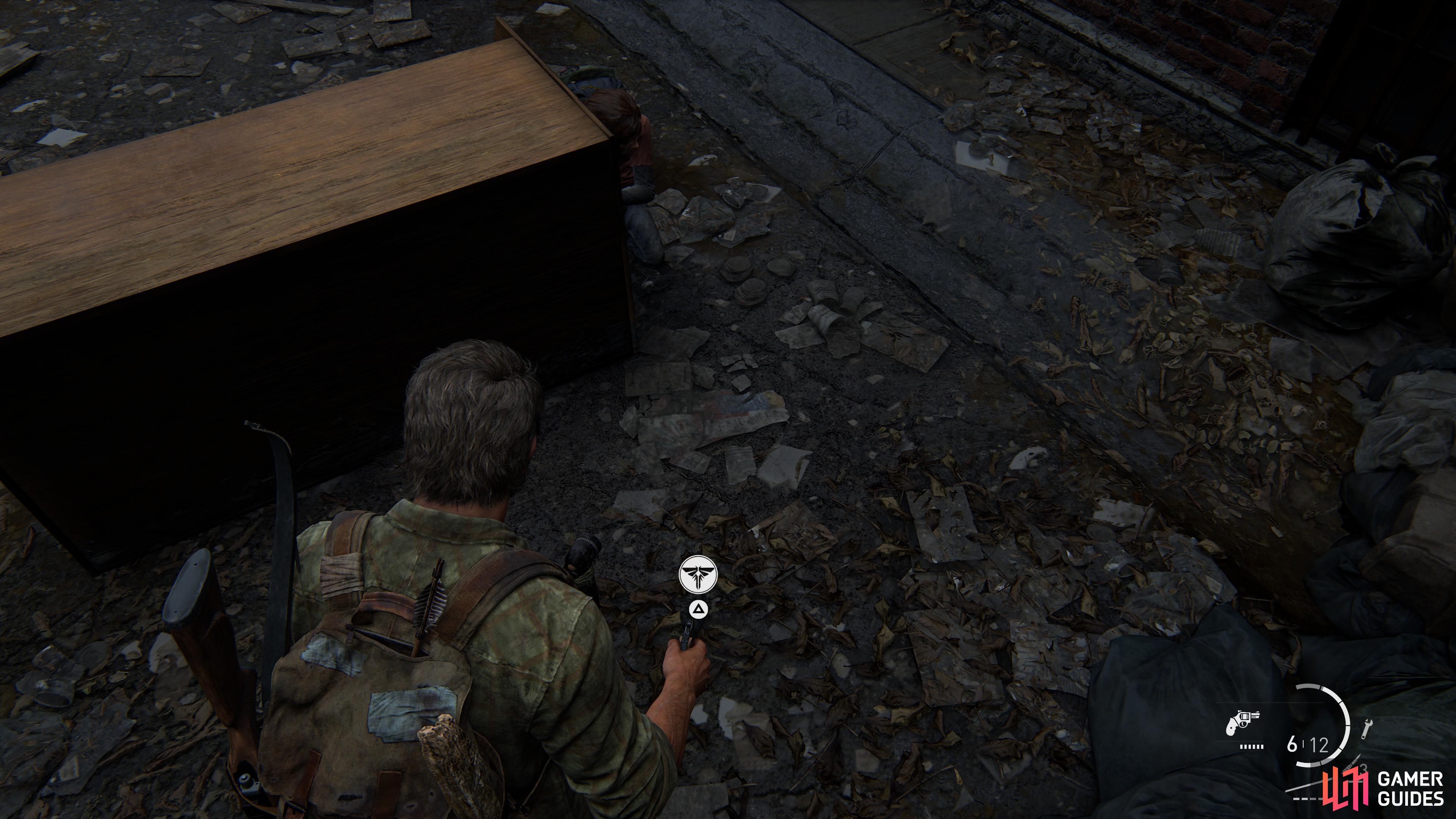 then pick up the Firefly Pendant from behind cabinet in the alleyway.