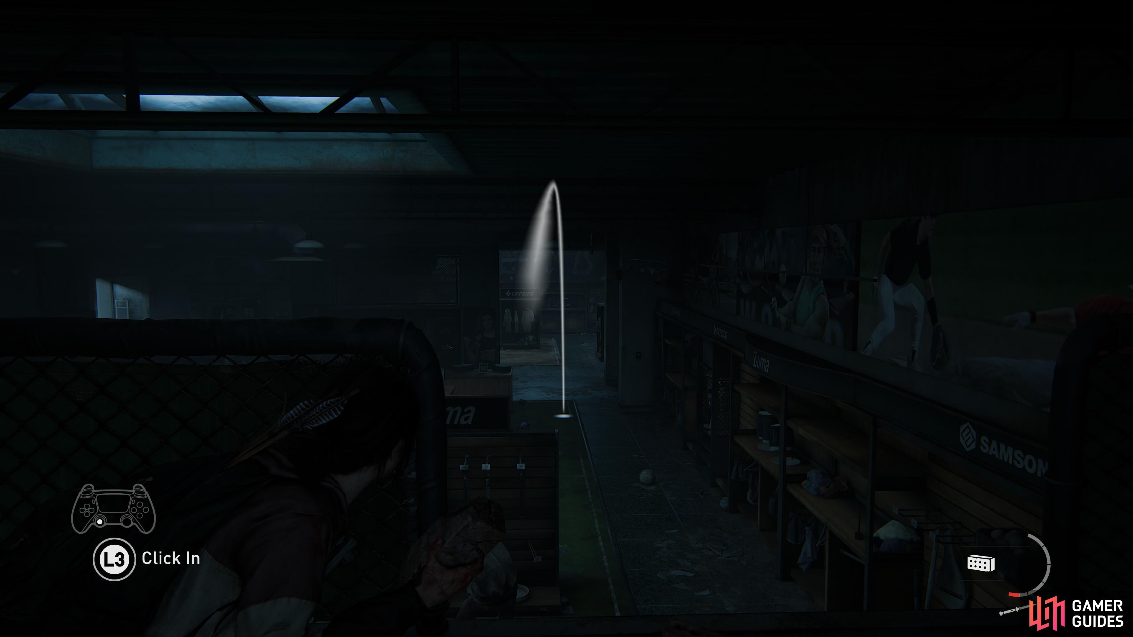 before throwing a brick into the room to cause the Hunters and Infected to fight.