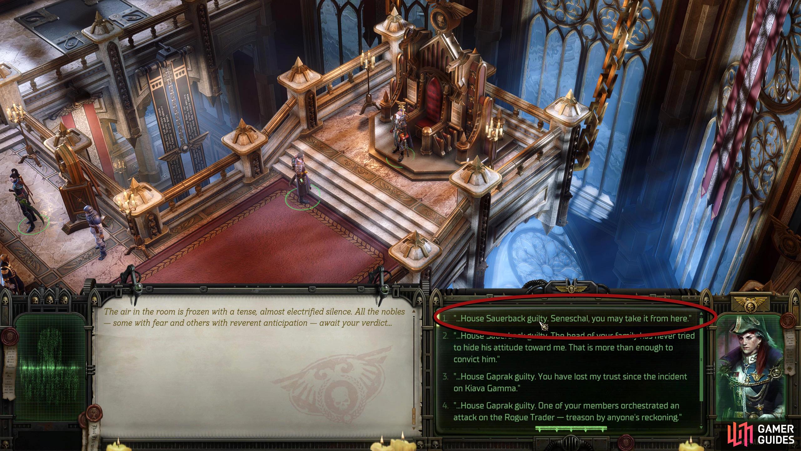Gameplay still from Warhammer 40,000: Rogue Trader