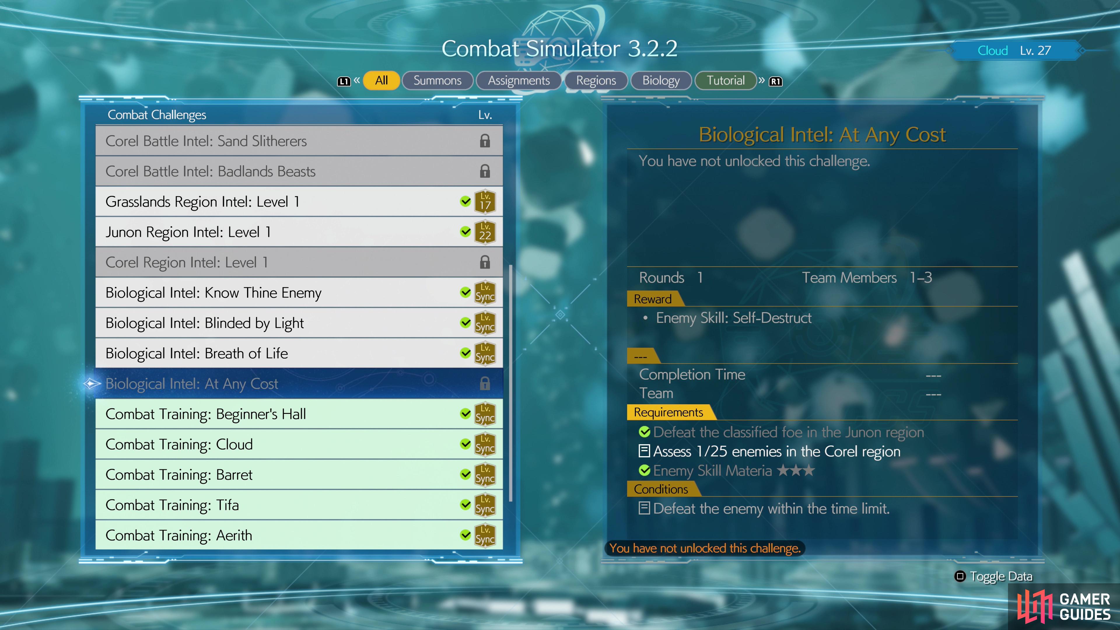 When you reach the Corel region you’ll unlock Biological Intel: At Any Cost,