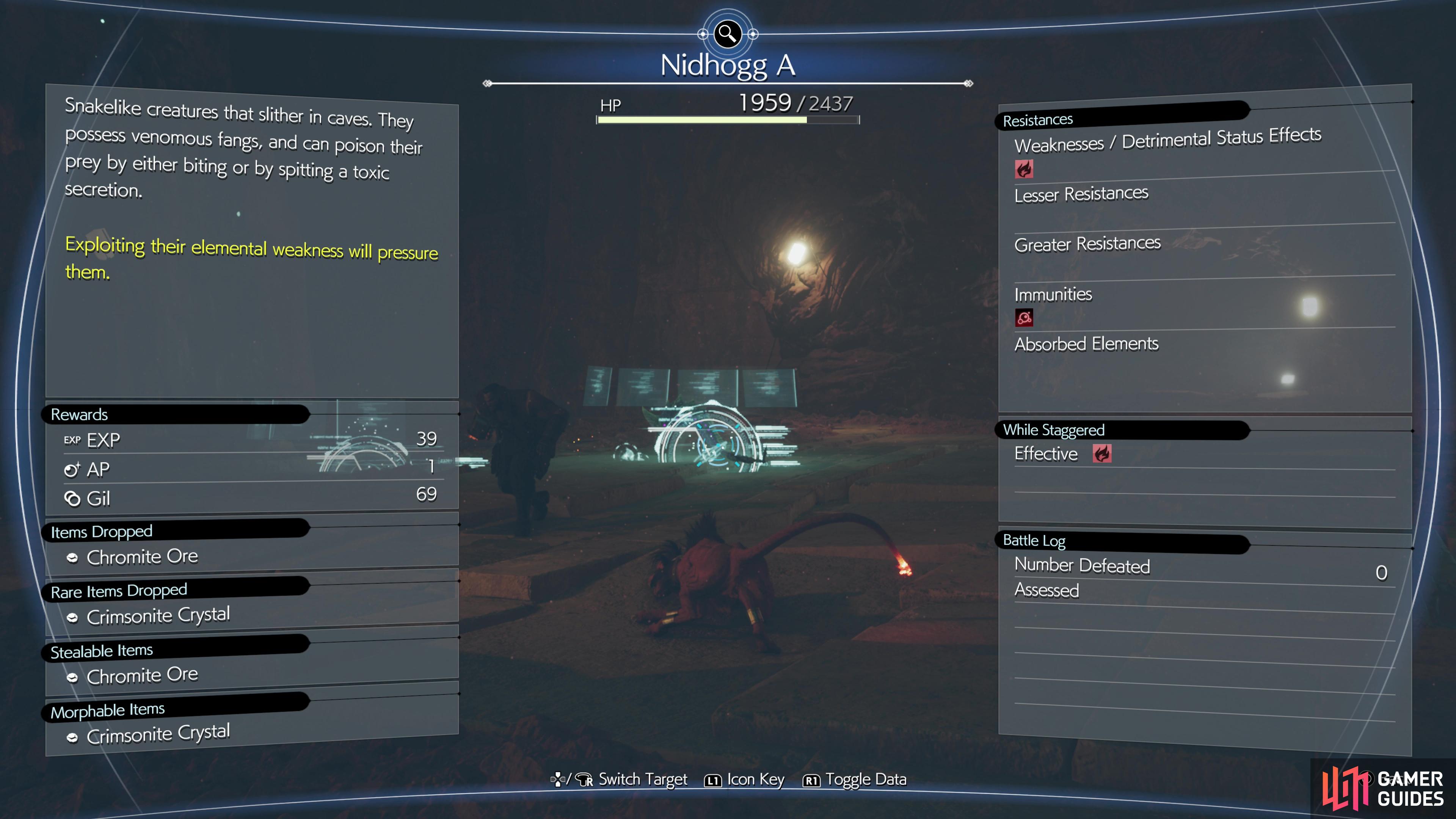 To get more than a dozen scans you’ll need to advance the story - four more enemies can be found in the Cave of the Gi.