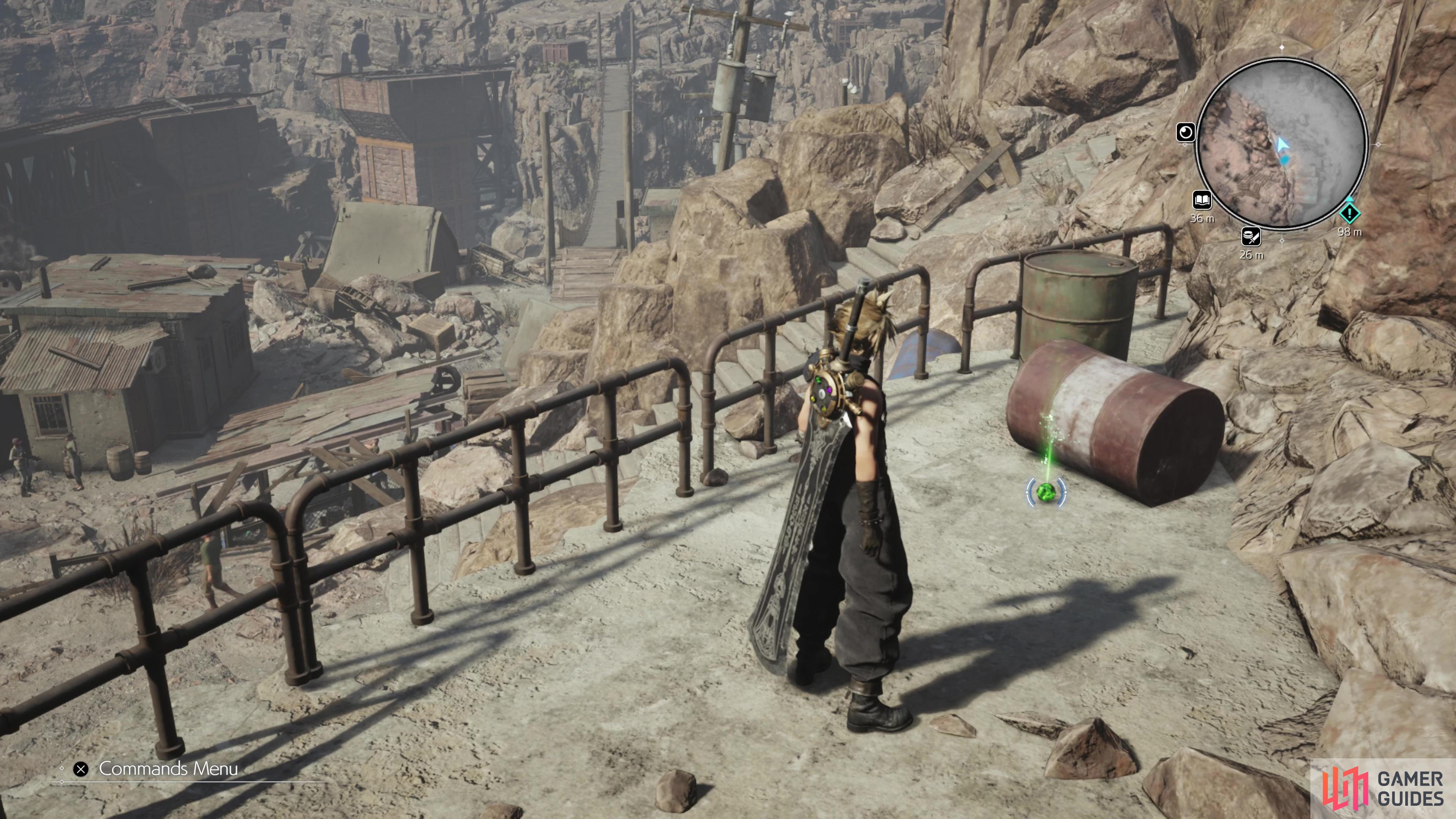 Look behind the barrels to find the Revival Materia.