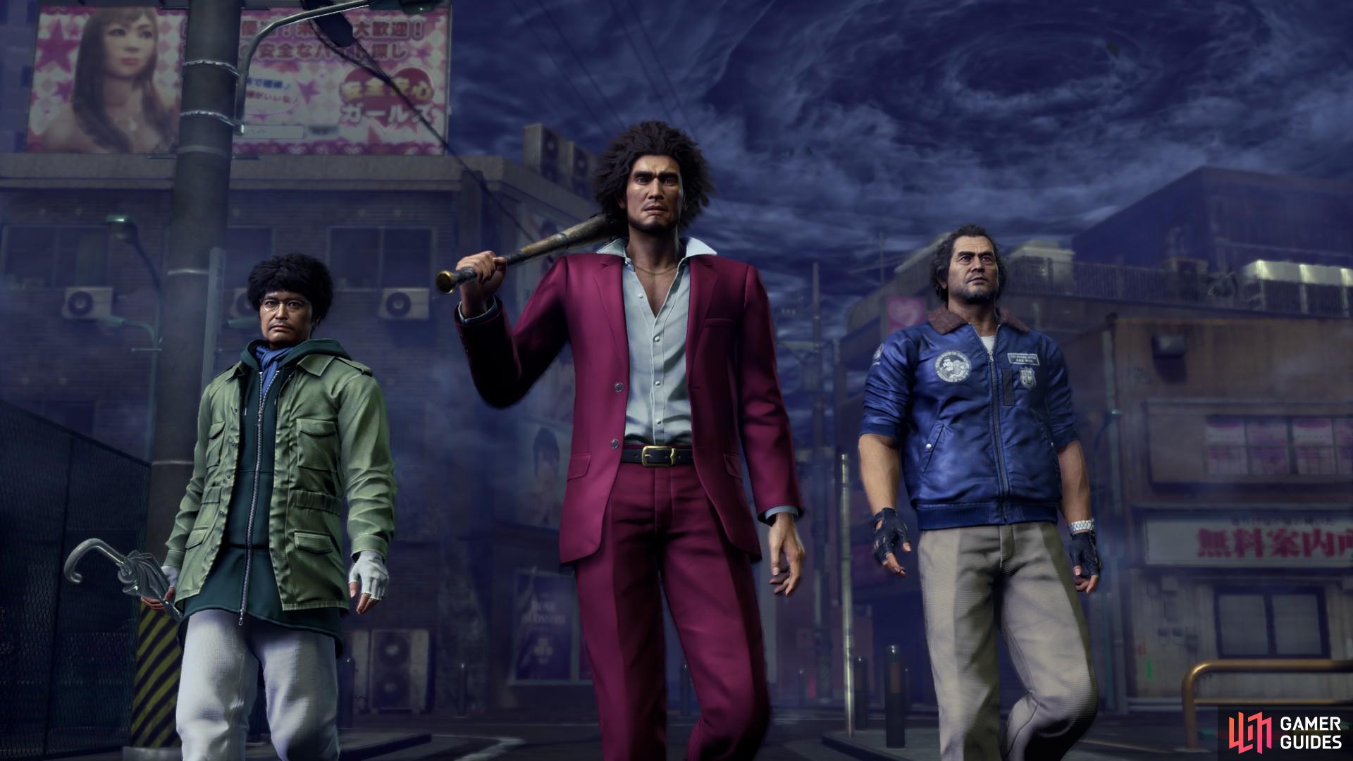 Ichiban, Adachi and Nanba reunite to form your first real party early in the game.