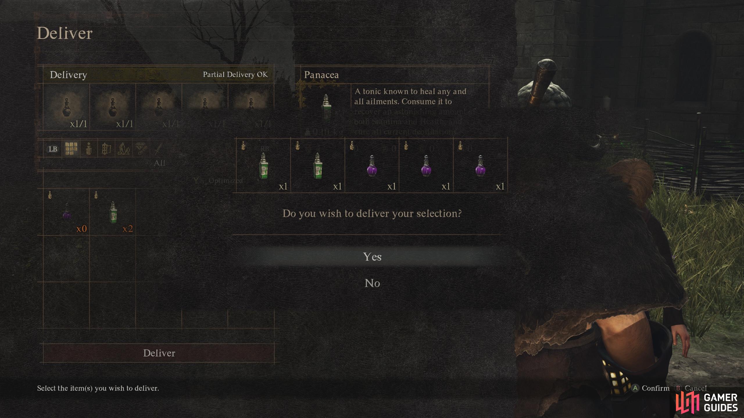 You need to turn in five potions that can cure Blight. This can be Detoxifying Decoctions or Panacea.