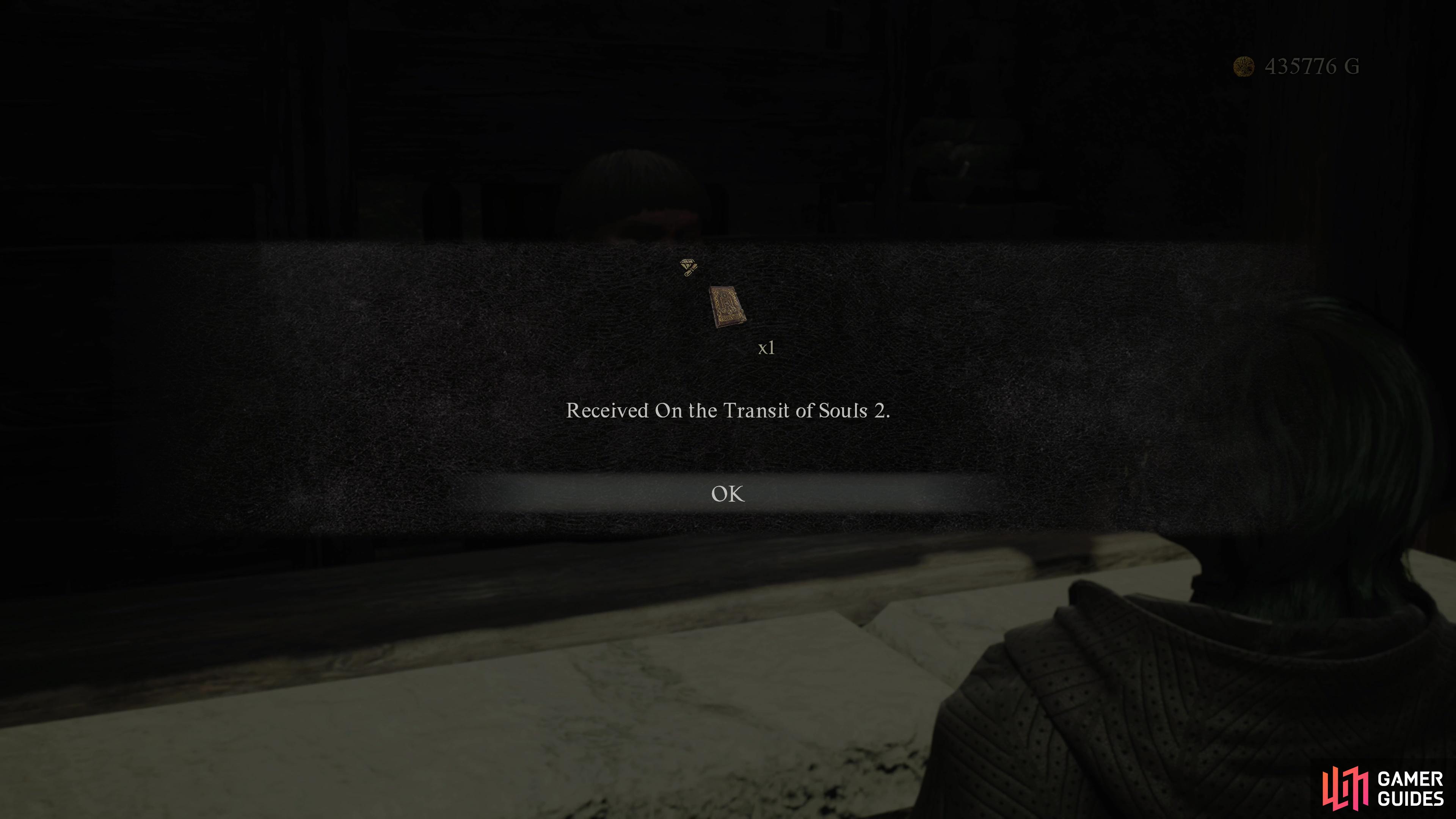 After a few days return to Ibrahim to obtain “Of the Transit of Souls 2”.