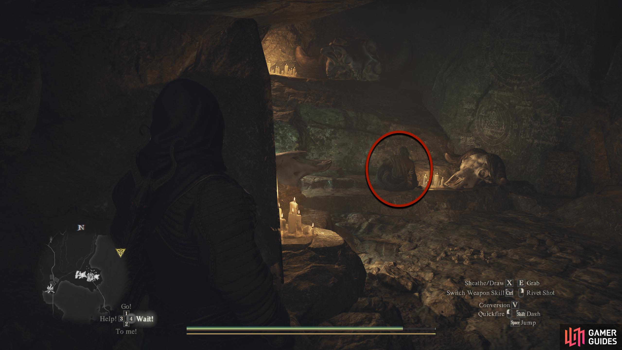 Finally, take the first path right when you enter the cave to find The Dragonforged.