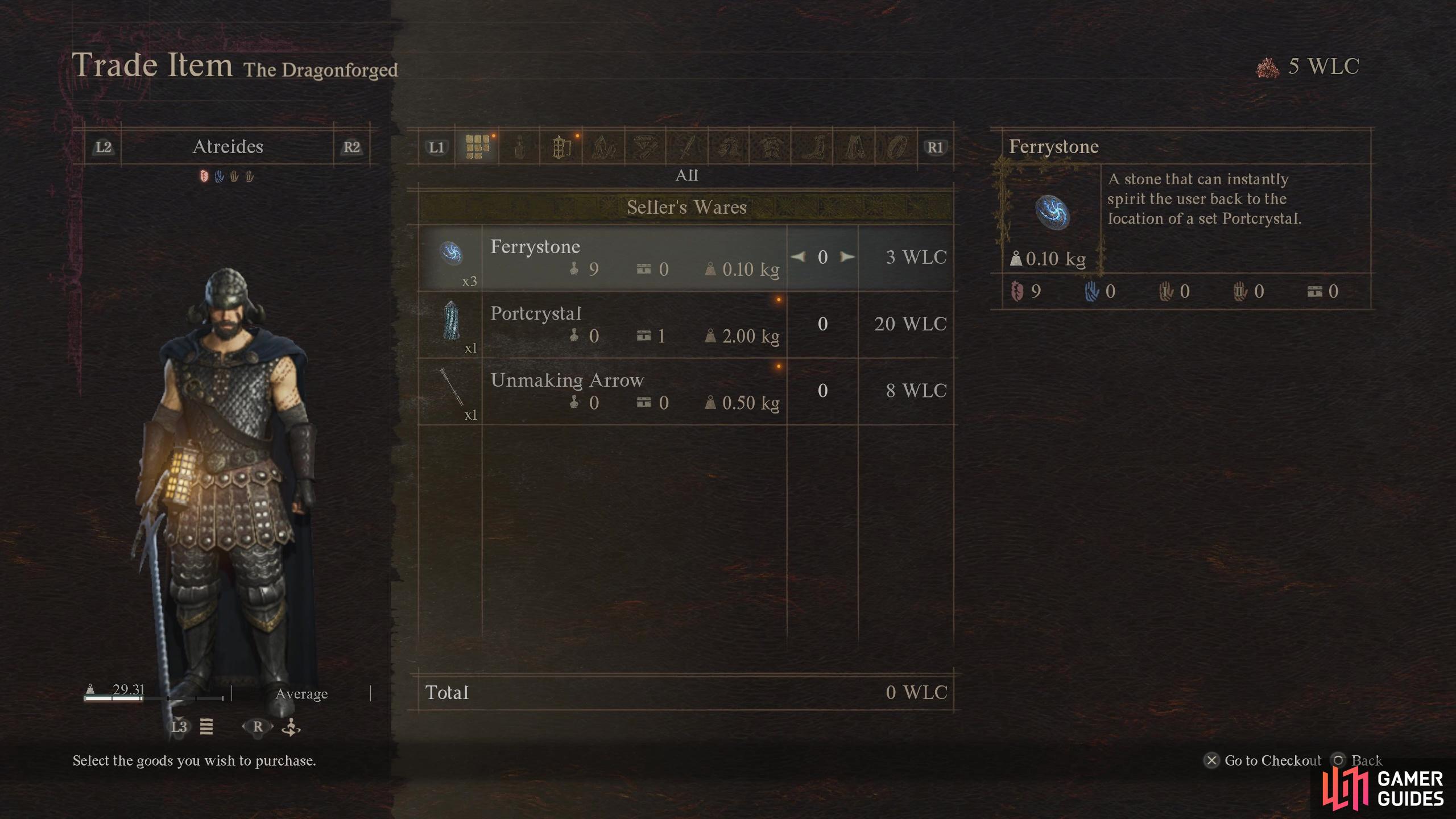 The Dragonforged will only sell a few items during the main game, as well as enhance your equipment.